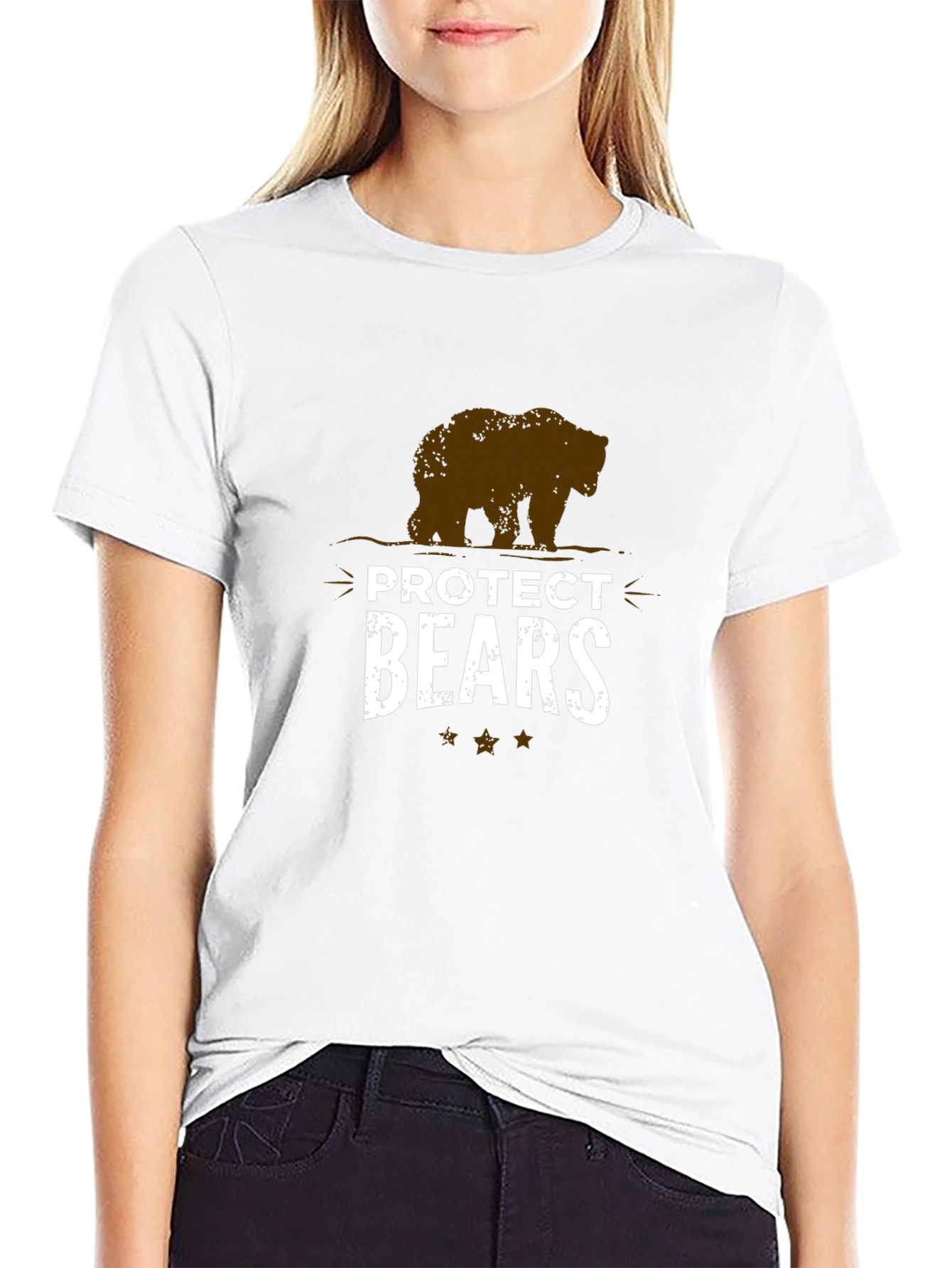 Black Protect Bears Graphic T-Shirt - Animal Lover Tee view 9