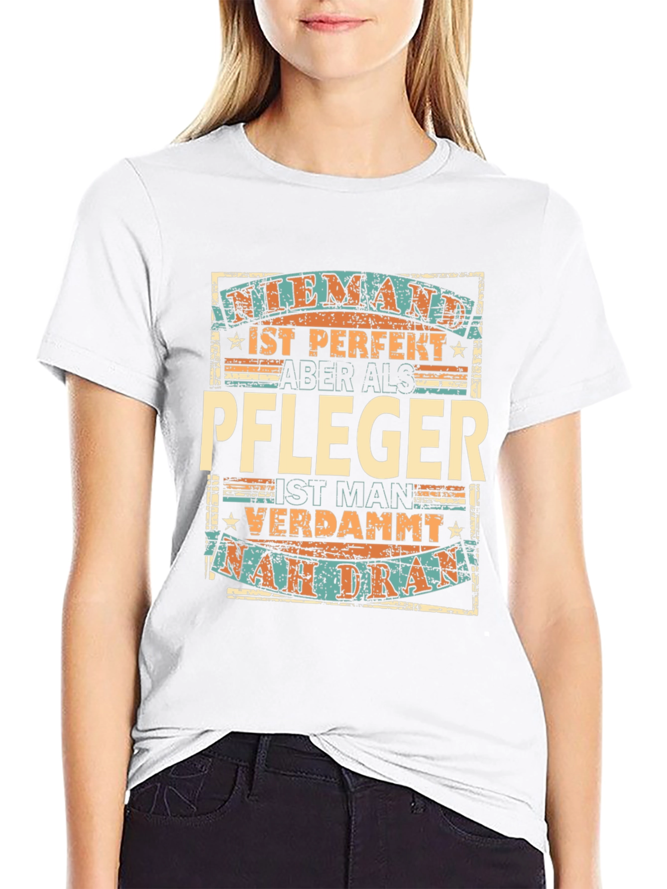 Black Funny German Caregiver T-Shirt - Pfleger Gift view 9