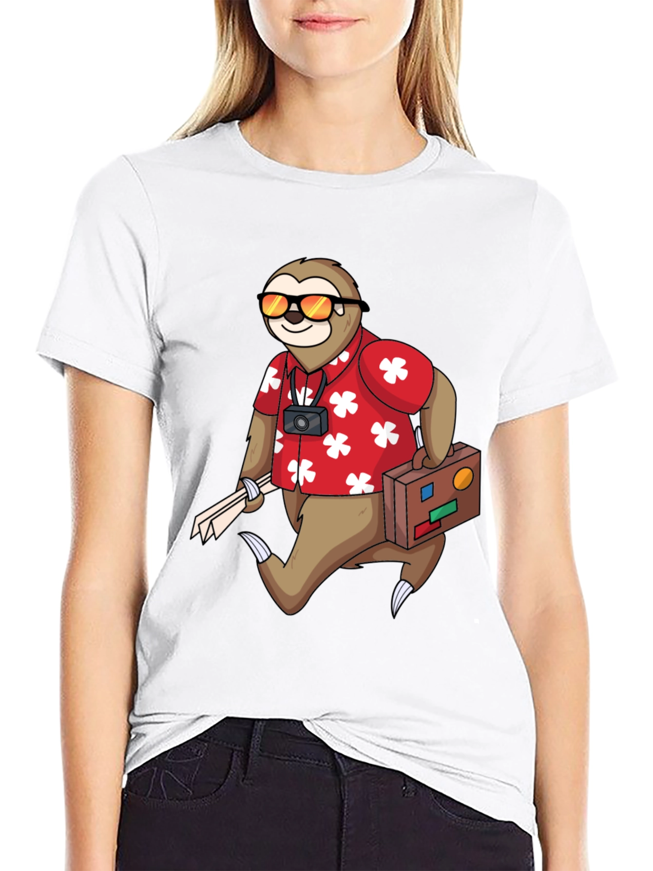 Black Sloth Tourist Graphic Tee - Comfy & Fun view 9