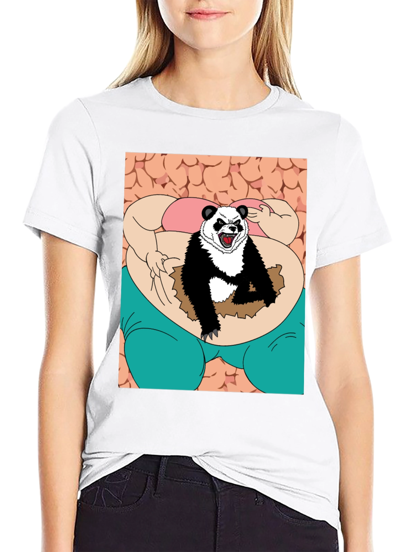 Black Funny Panda T-Shirt view 9