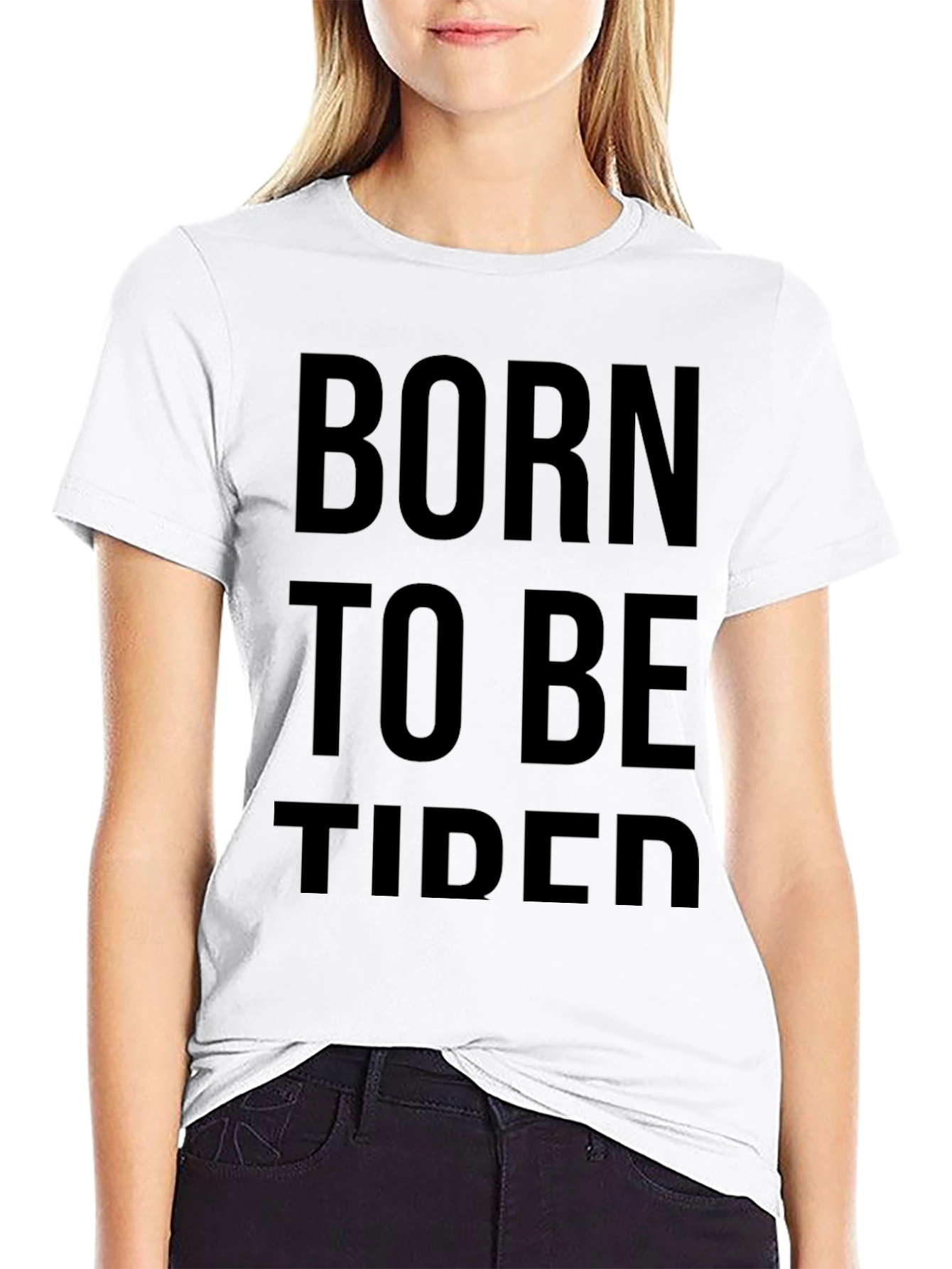 Black Born to Be Tided Black Graphic Tee view 9