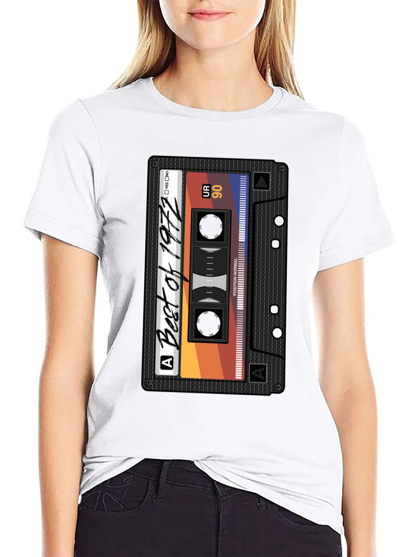 Black Best of 1972 Cassette Tape Graphic T-Shirt view 9