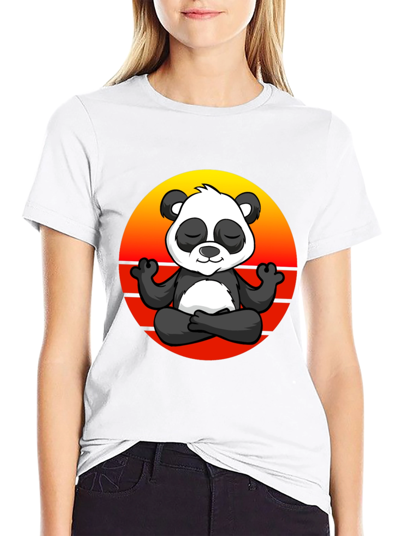 Black Zen Panda Graphic Tee - Black T-Shirt view 9