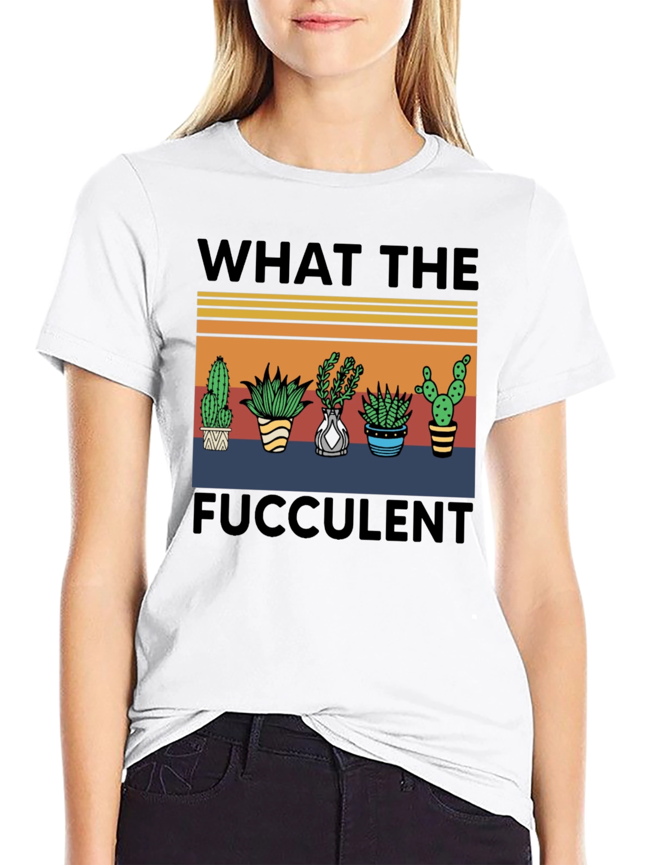 Black What The Fucculent T-Shirt view 9