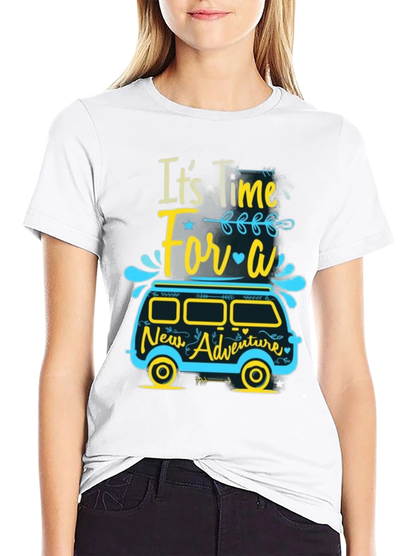 Black Adventure Awaits Graphic Tee view 9