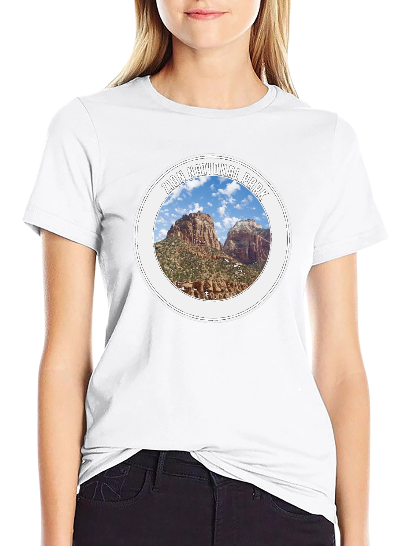 Black Zion National Park Graphic T-Shirt view 9