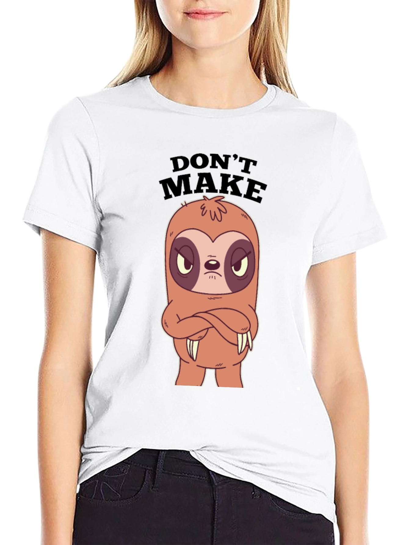 Black Don't Make Me Angry Sloth Graphic Tee view 9