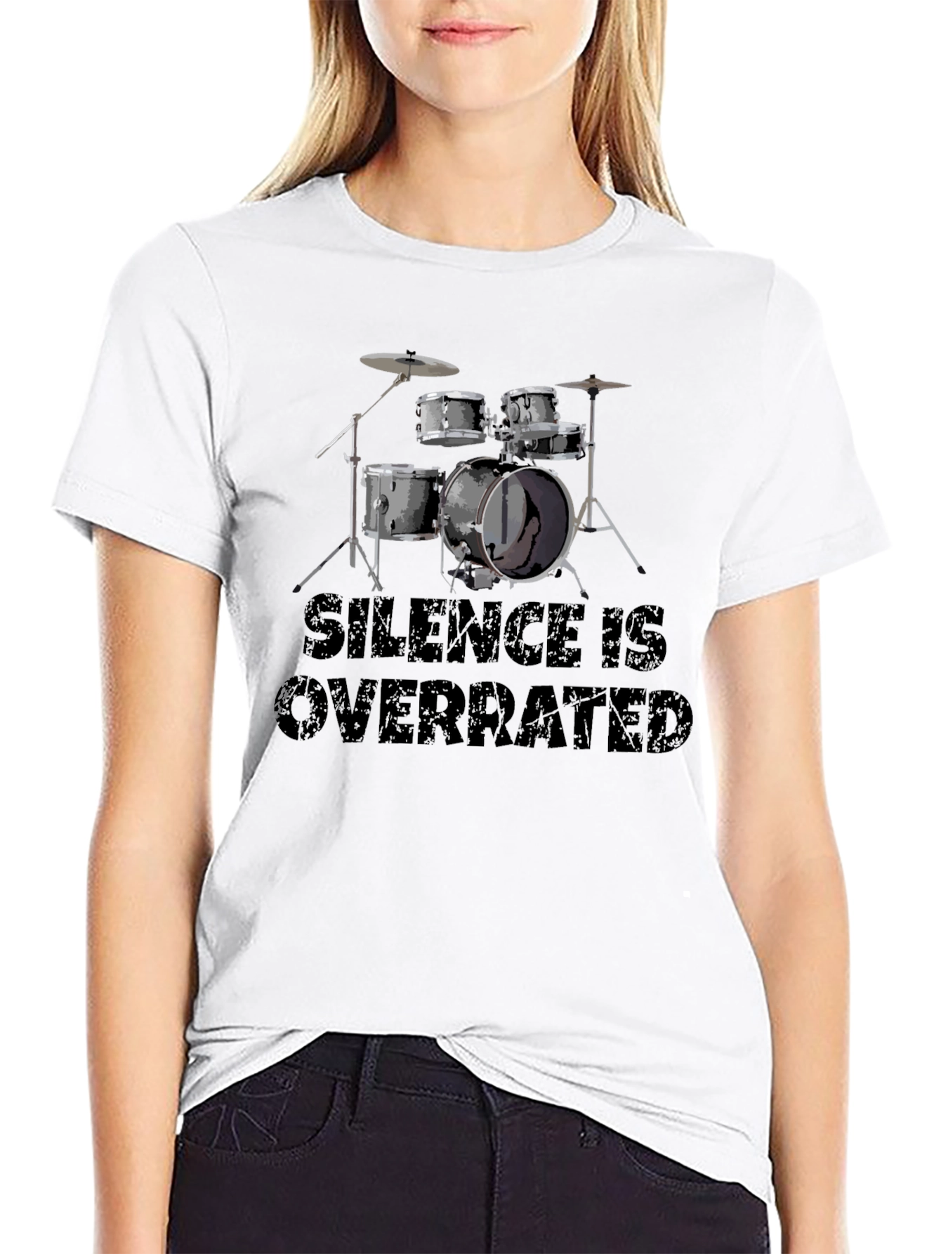 Black Silence is Overrated Drummer T-Shirt view 9