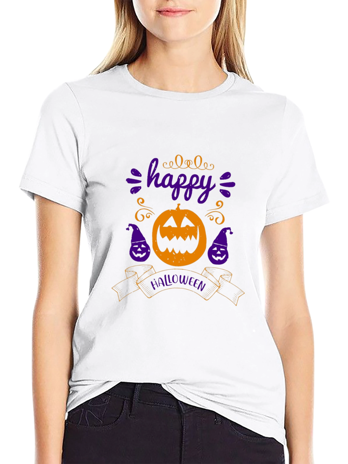 Black Happy Halloween Graphic Tee view 9