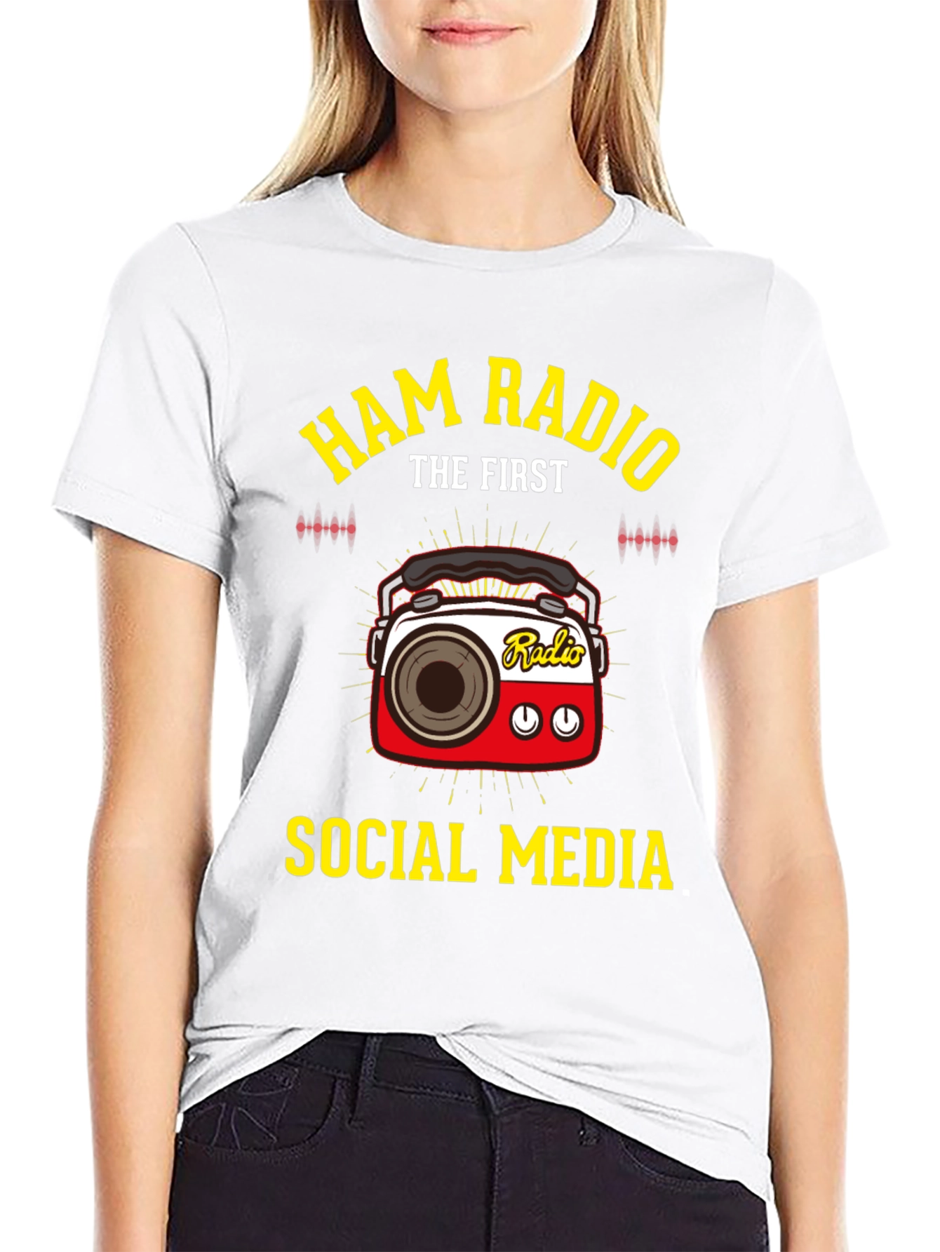 Black Ham Radio The First Social Media T-Shirt view 9