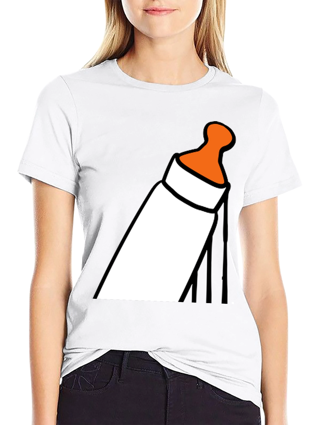 Black Baby Bottle Graphic T-Shirt - Funny Novelty Tee view 9