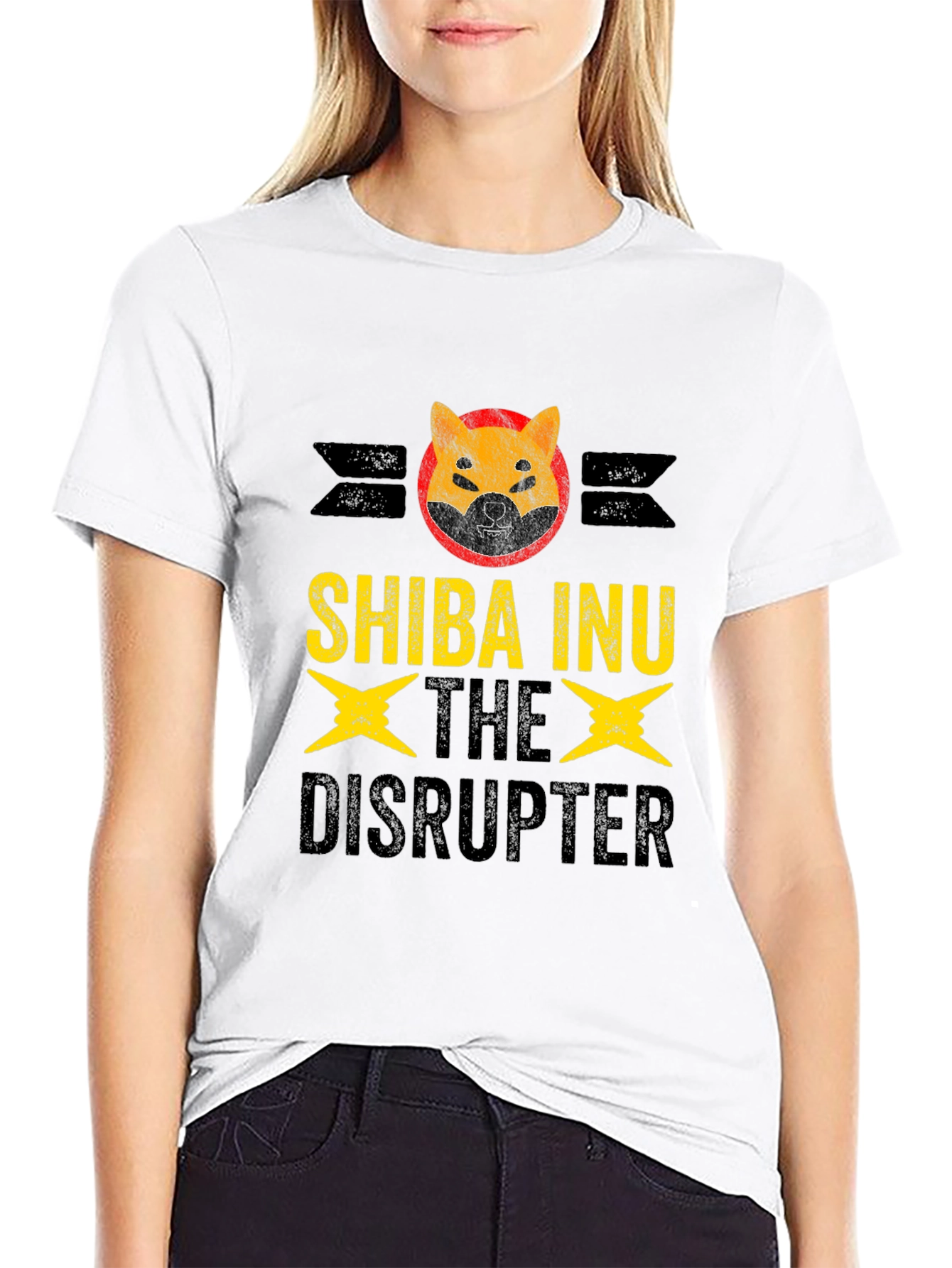 Black Shiba Inu Disruptor Graphic Tee view 9