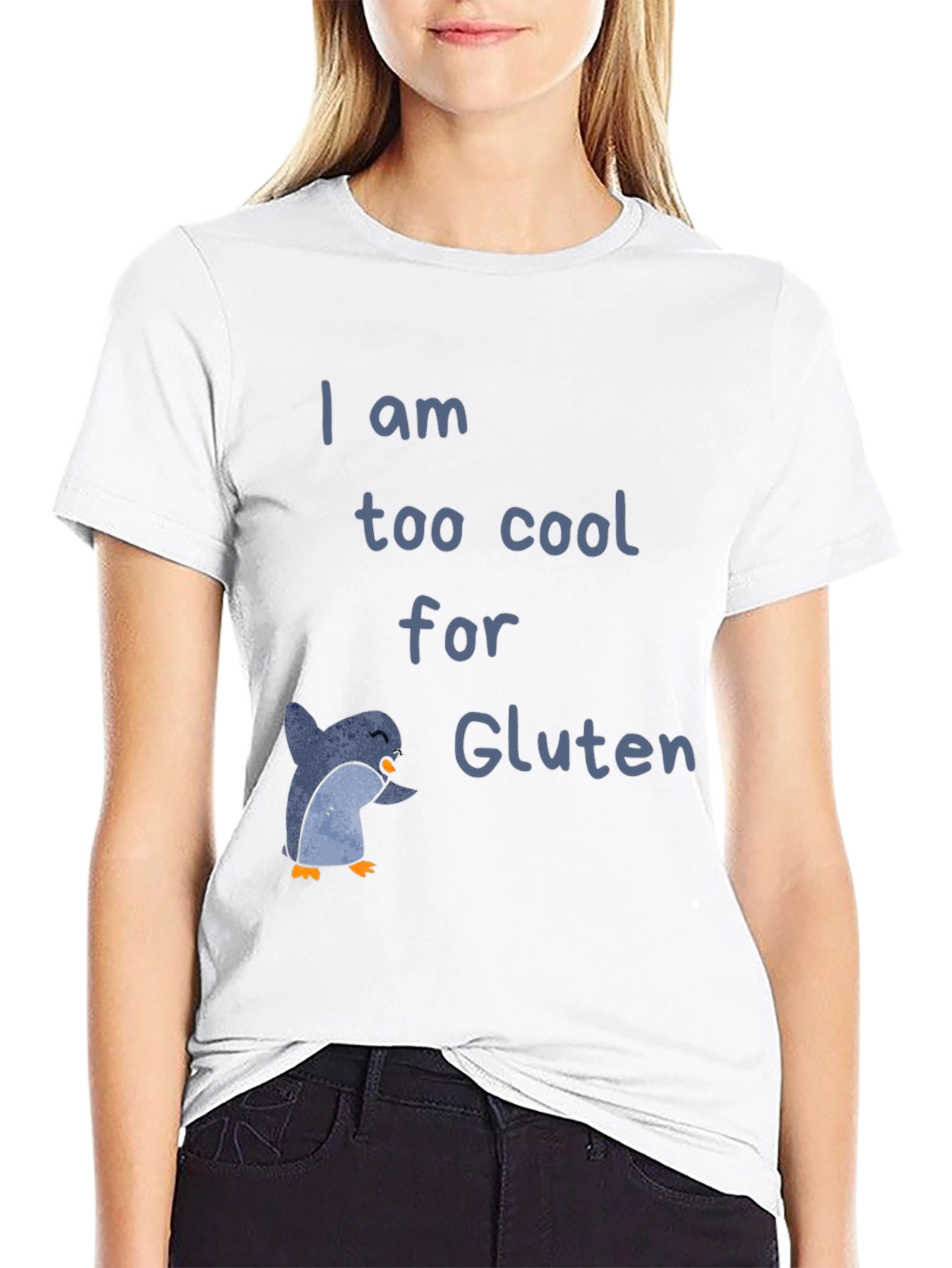 Black Cool Penguin Gluten-Free T-Shirt view 9