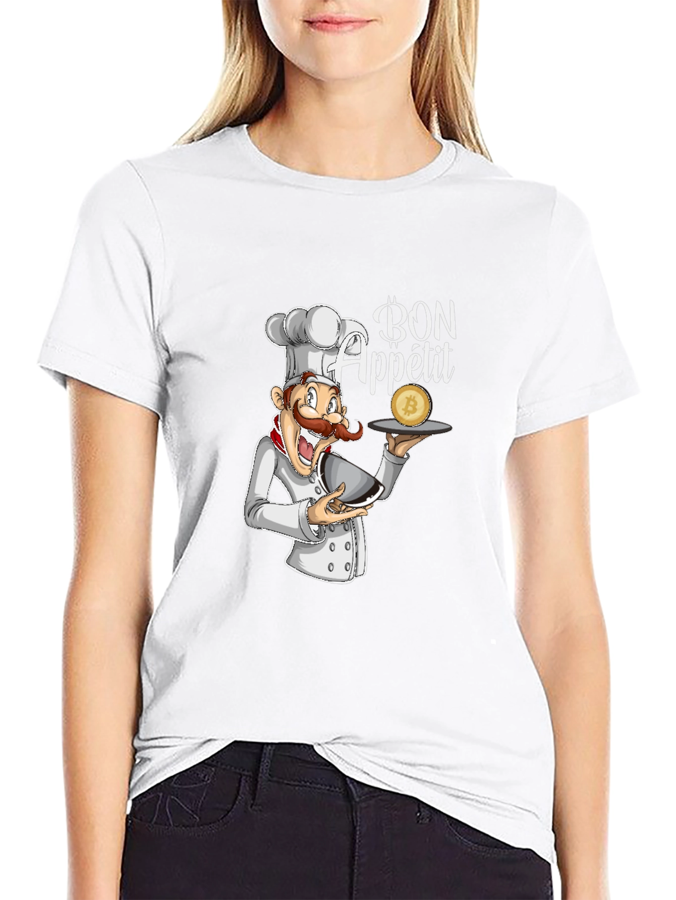 Black Bon Appetit Chef Bitcoin T-Shirt view 9