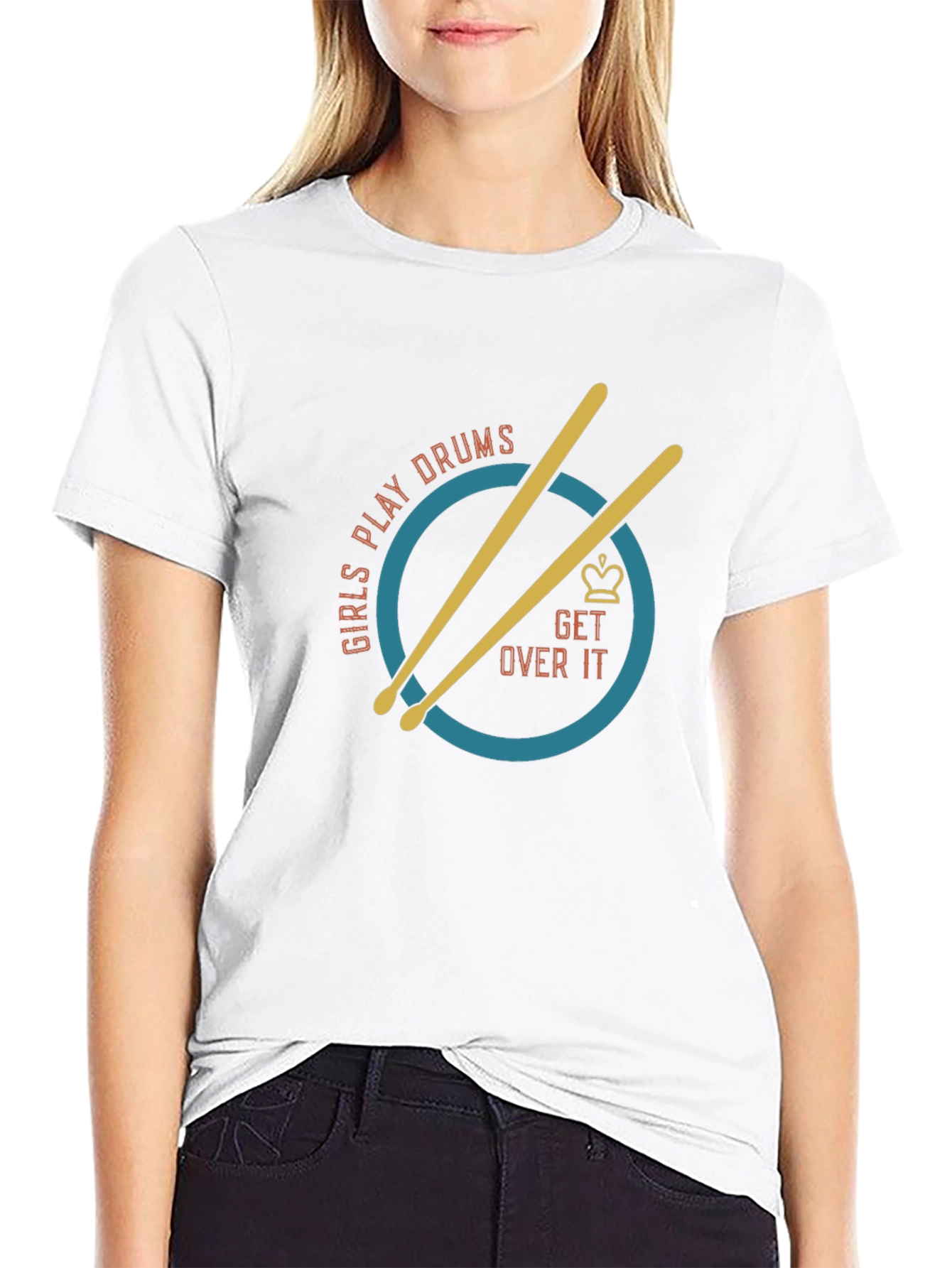 Black Girls Play Drums T-Shirt - Get Over It Tee view 9
