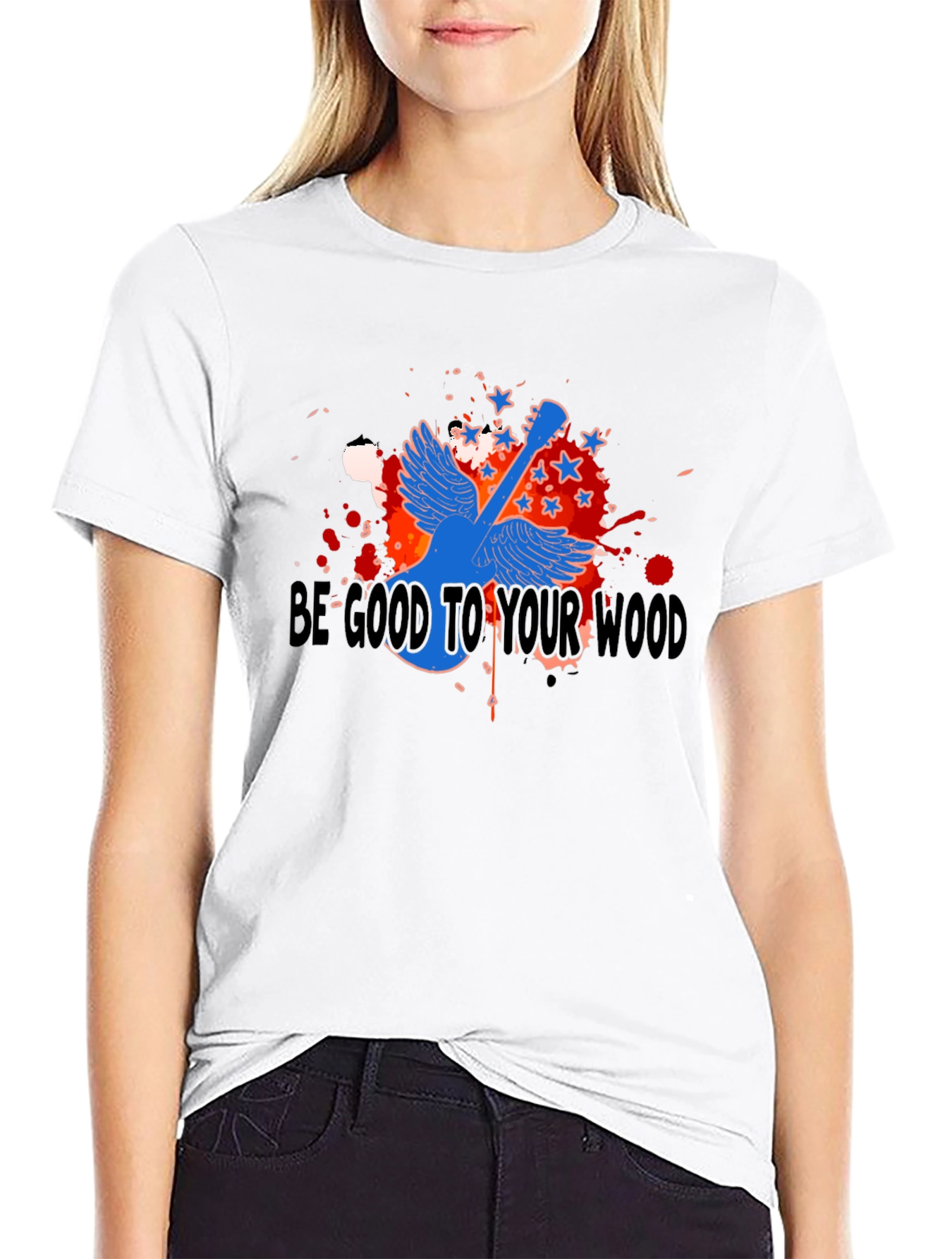 Black Be Good To Your Wood Graphic T-Shirt - Black view 9