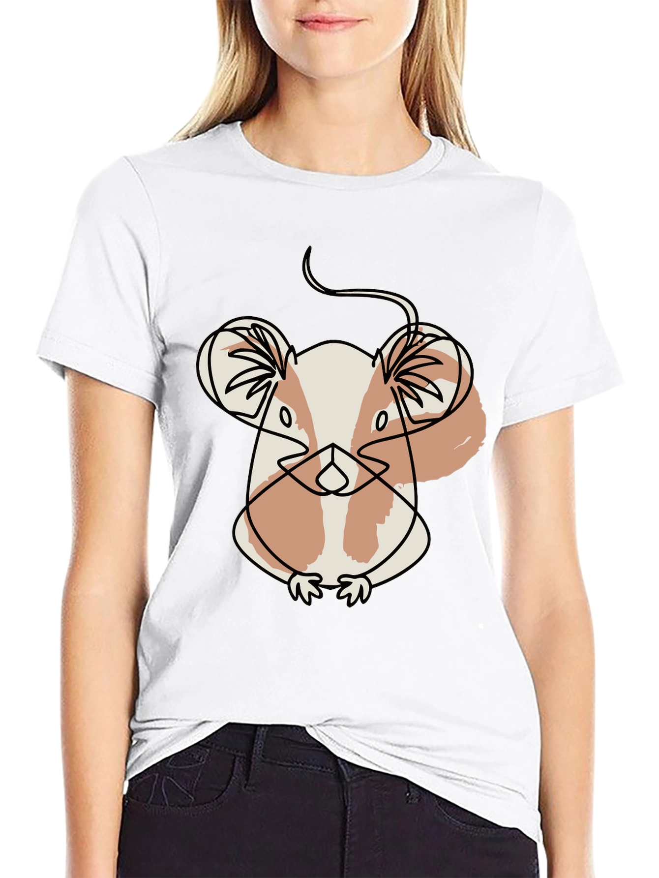 Black Abstract Hamster Graphic Tee view 9