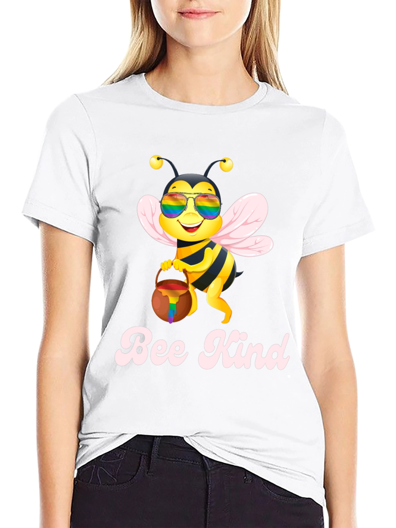 Black Bee Kind T-Shirt - LGBTQ+ Pride Apparel view 9