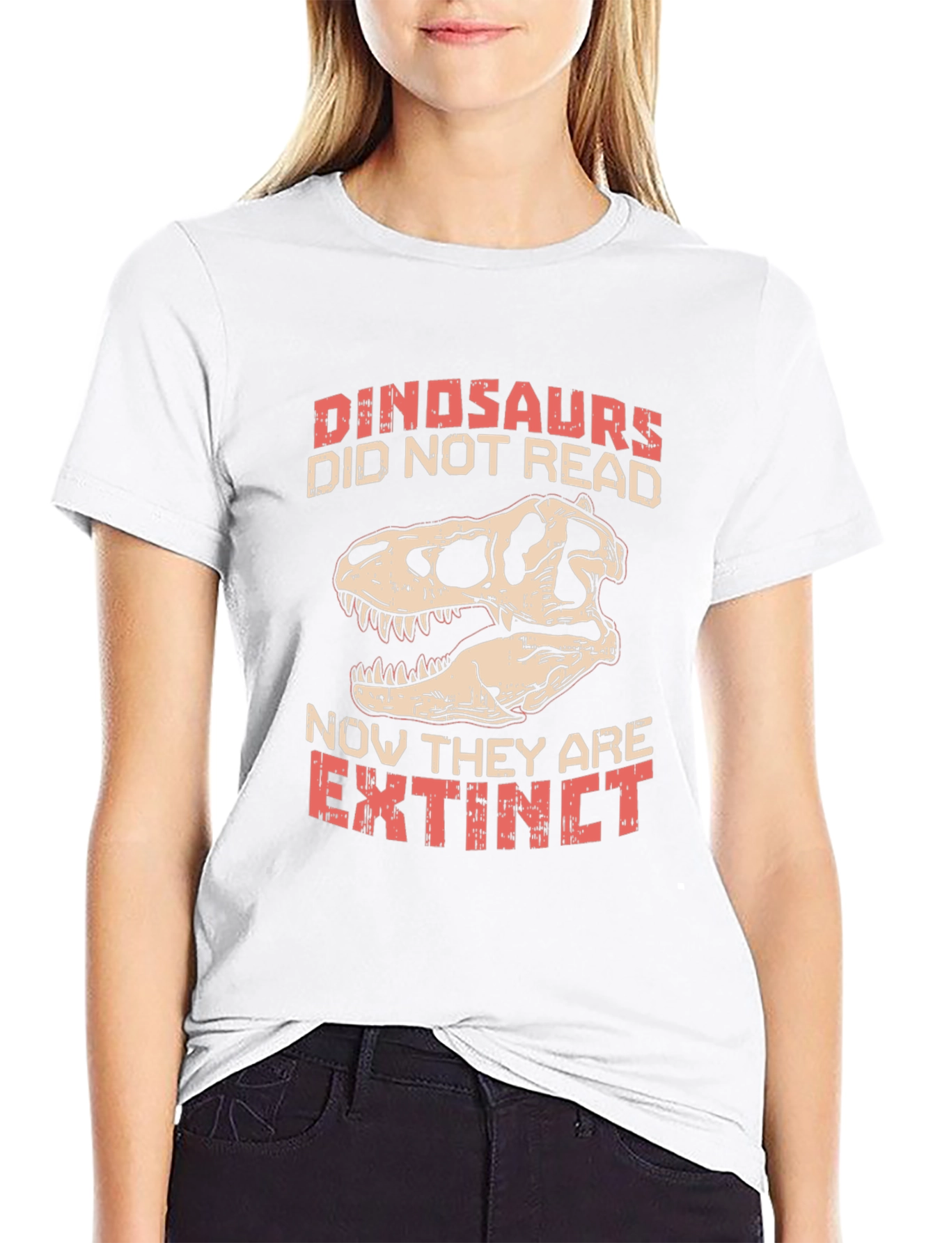 Black Dinosaurs Didn't Read T-Shirt view 9