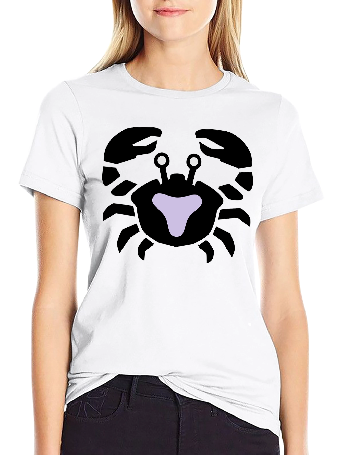 Black Crab Graphic Tee - Black Cotton T-Shirt view 9