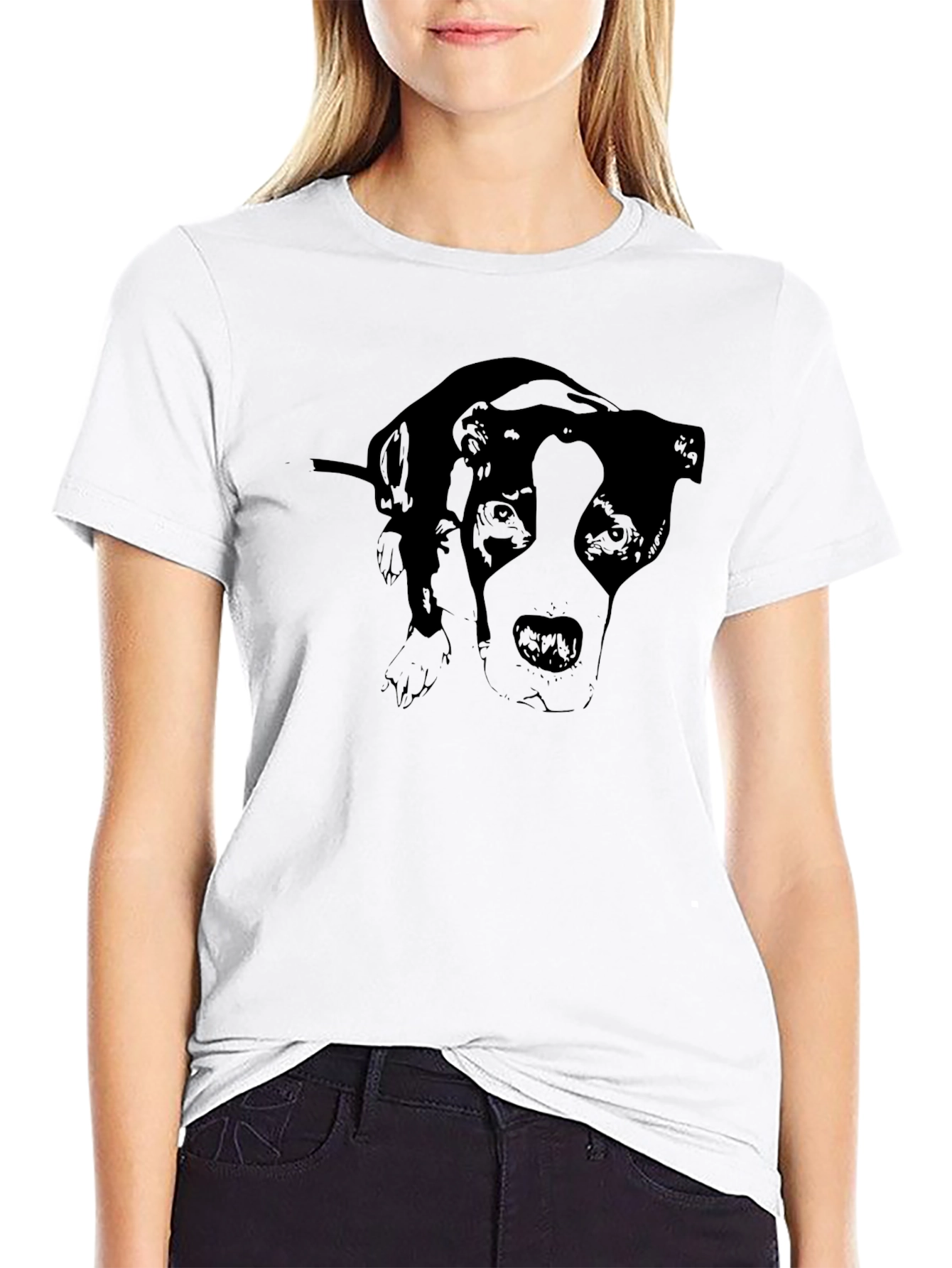 Black Dog Graphic Print Black T-Shirt view 9