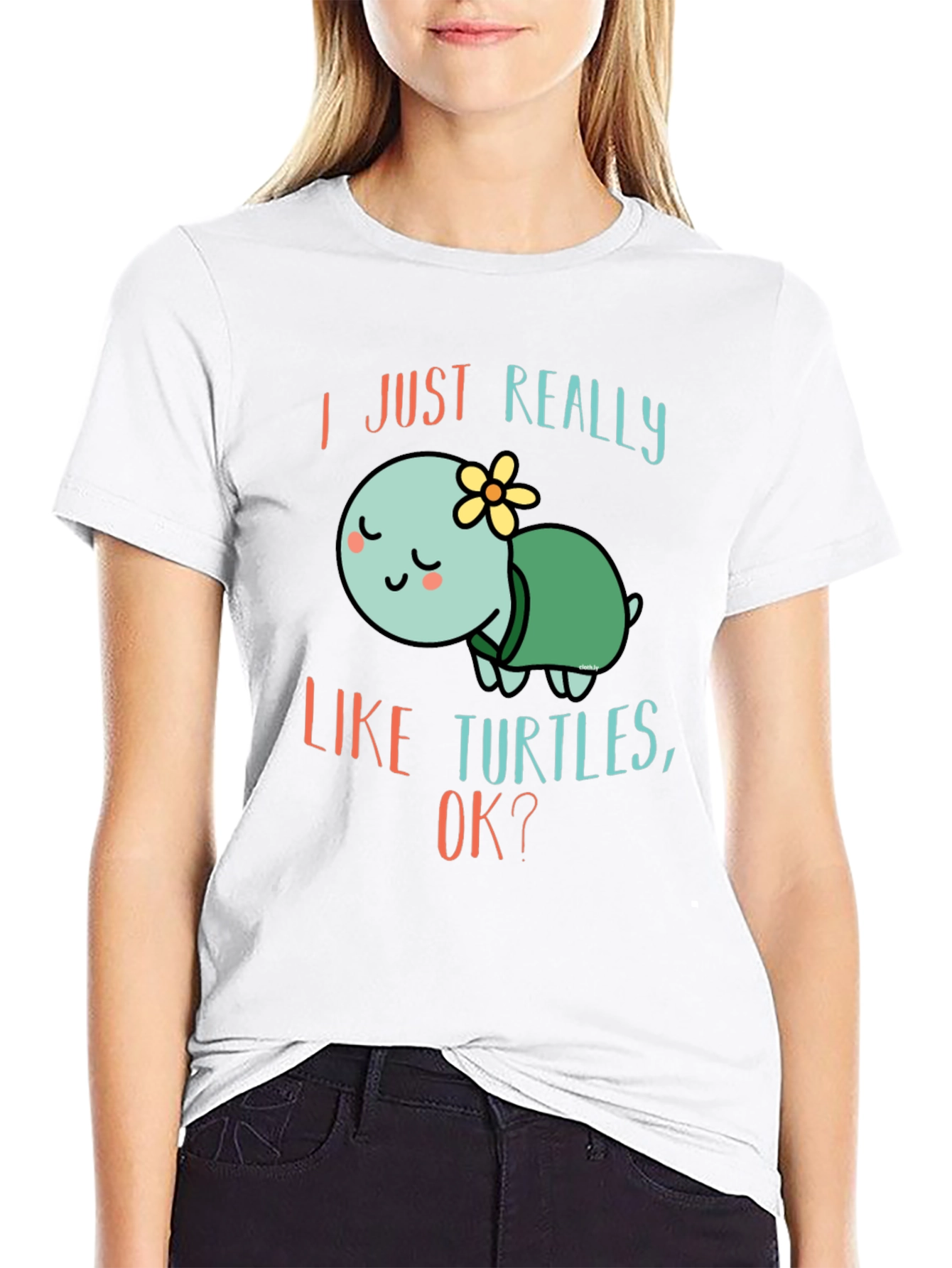 Black I Just Really Like Turtles T-Shirt Cute Cartoon Tee view 9