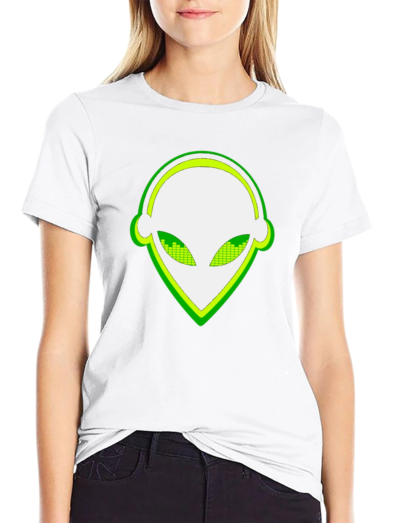 Black Alien Head T-Shirt - Cool Graphic Tee view 9