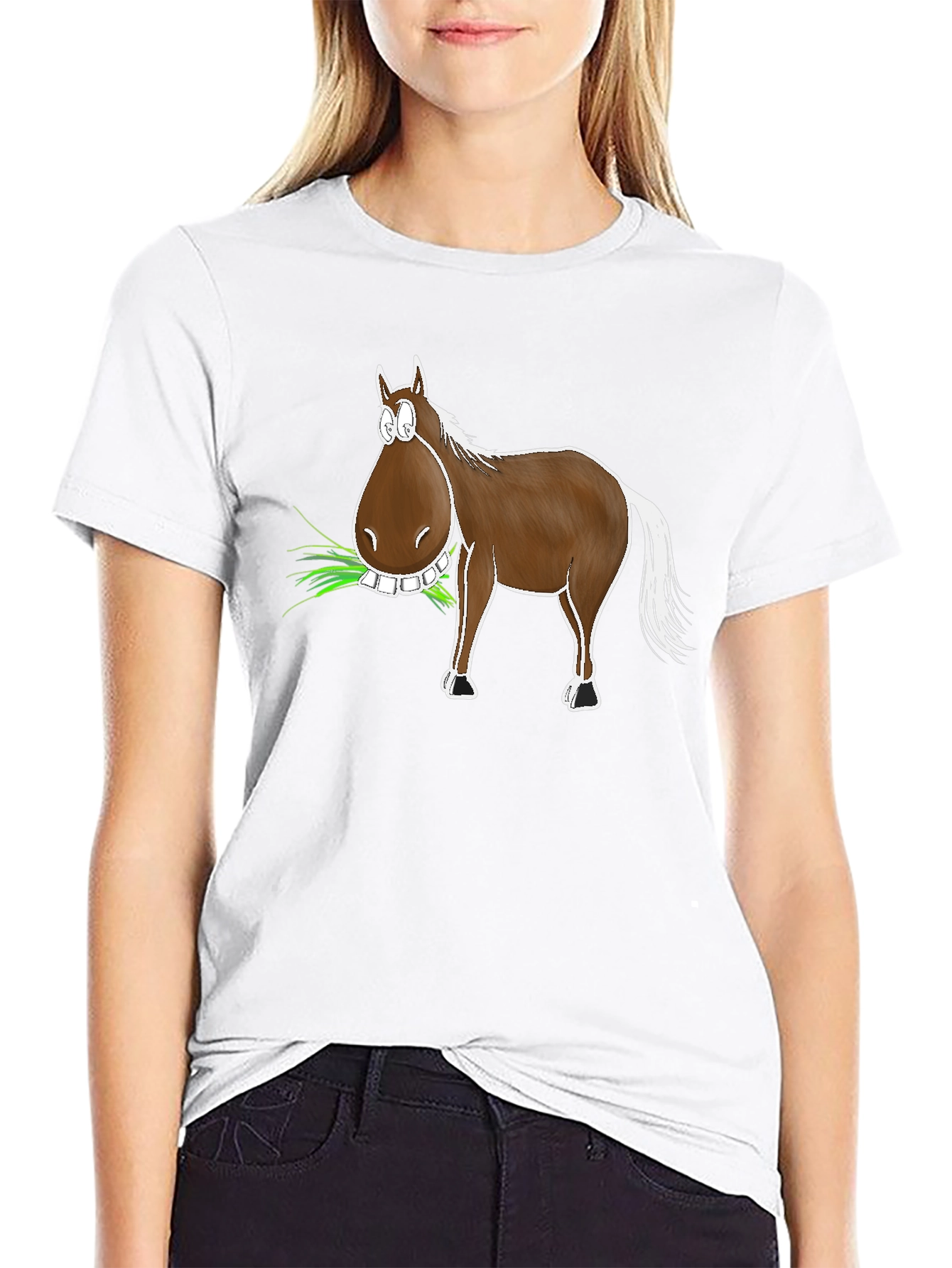 Black Funny Horse Graphic T-Shirt - Unisex view 9
