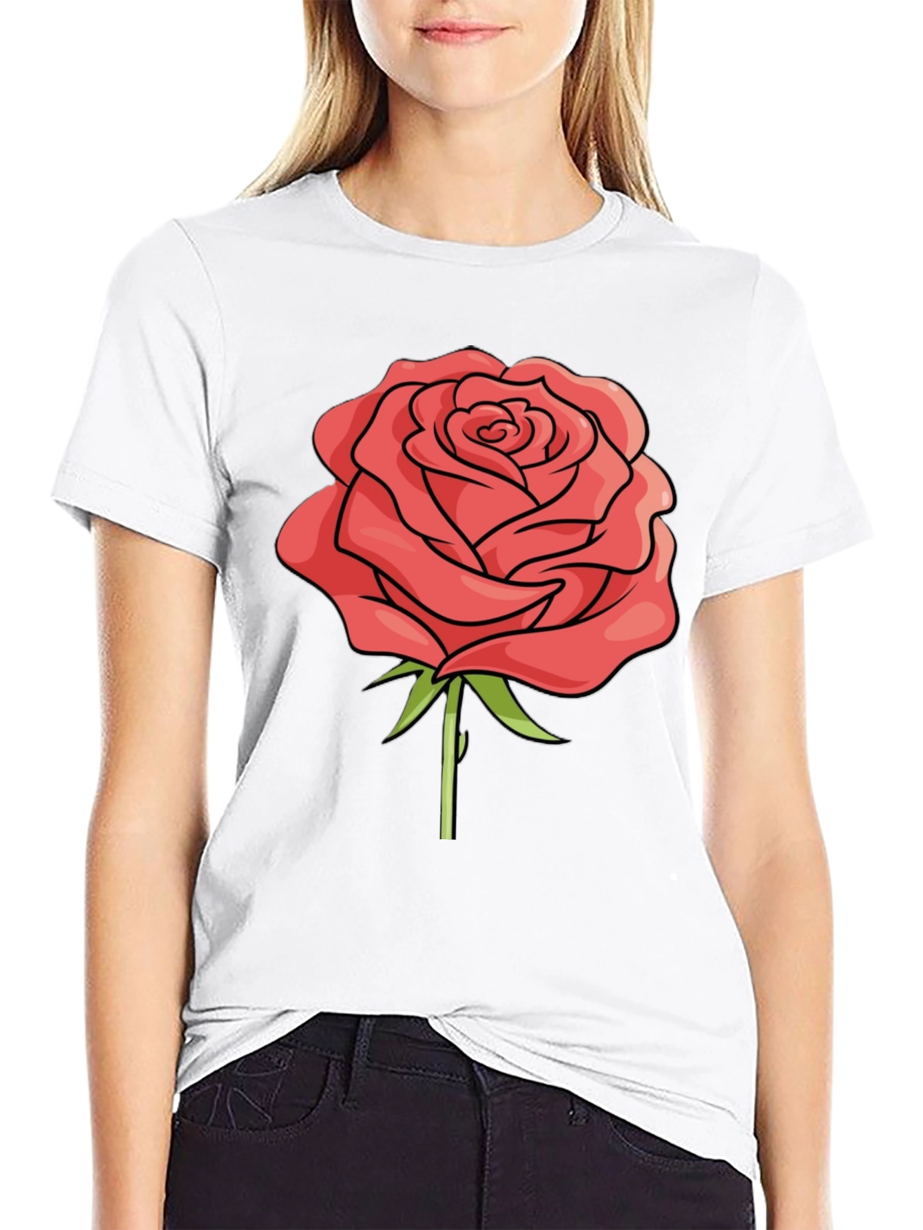 Black Rose Graphic Black T-Shirt - Casual Style view 9