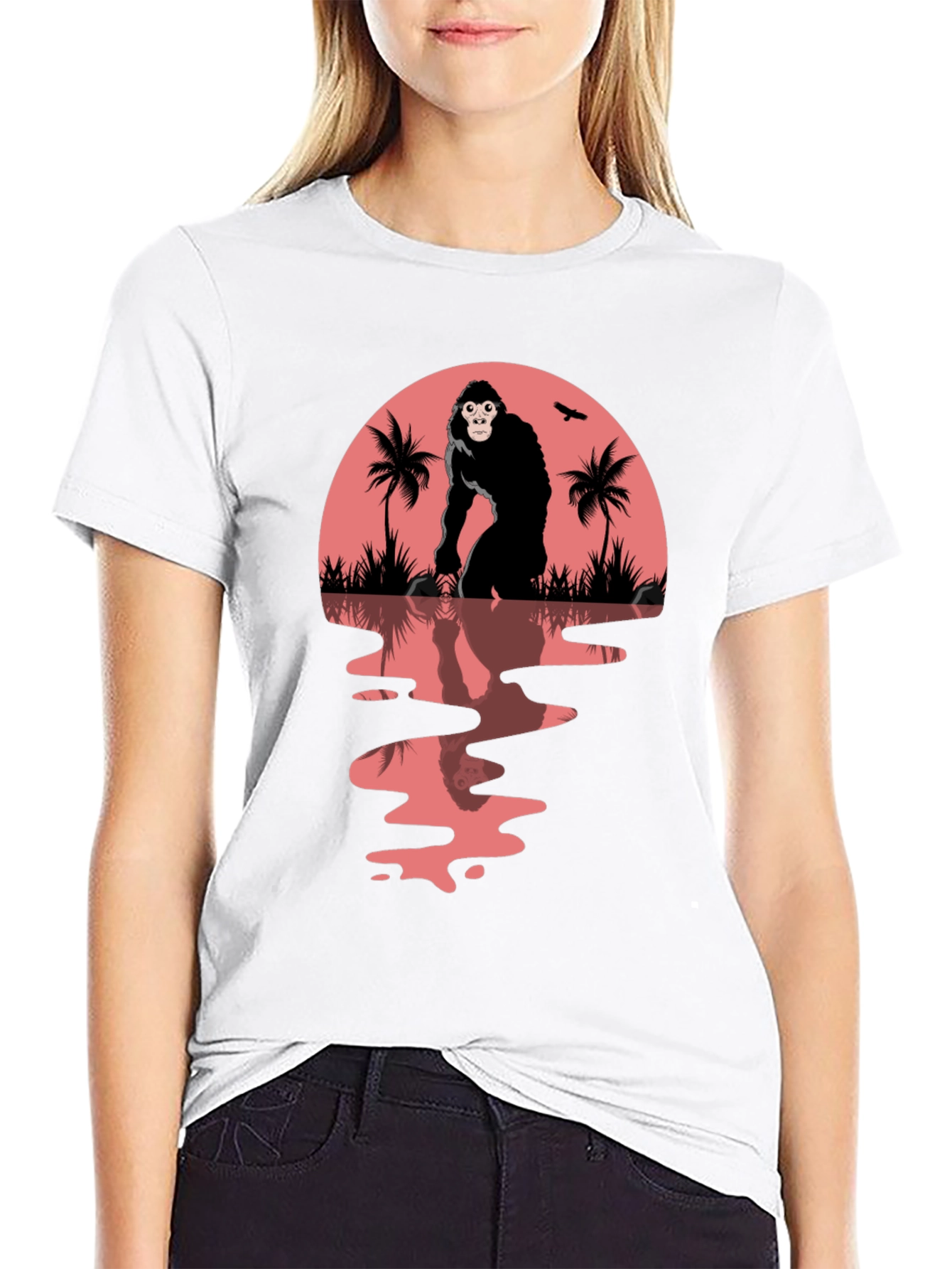 Black Gorilla Sunset Graphic Tee view 9