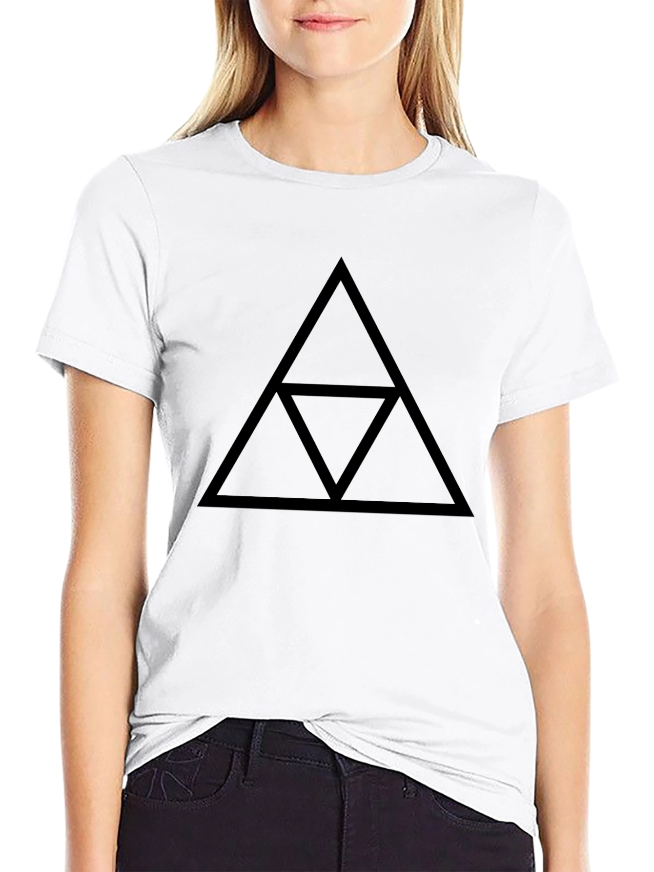 Black Triforce Graphic Black T-Shirt view 9