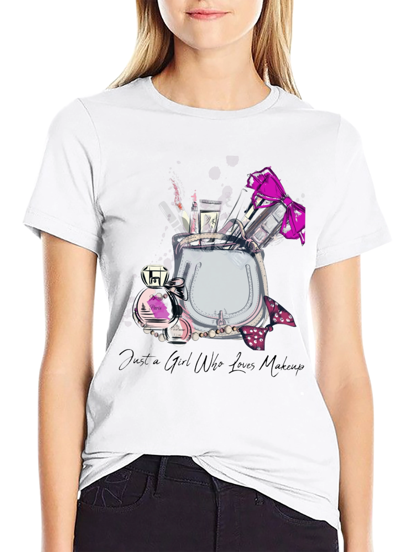 Black Makeup Lover Graphic T-Shirt - Stylish Casual Tee view 9