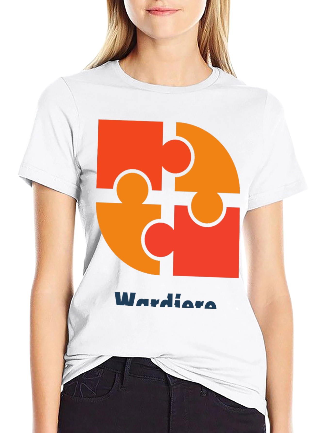 Black Puzzle Piece Graphic Tee - Wardiore Printed T-Shirt view 9