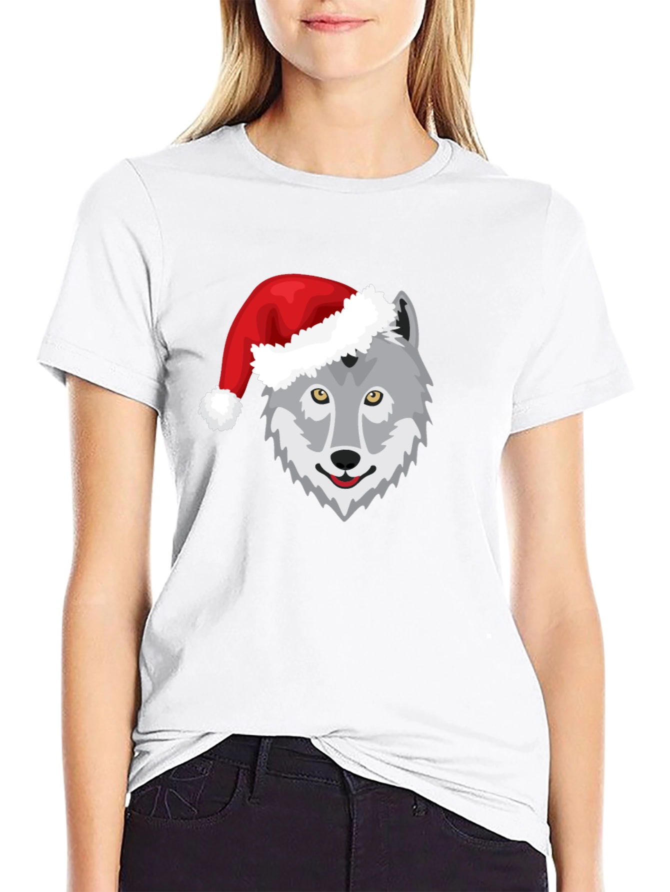 Black Wolf Christmas T-Shirt view 9