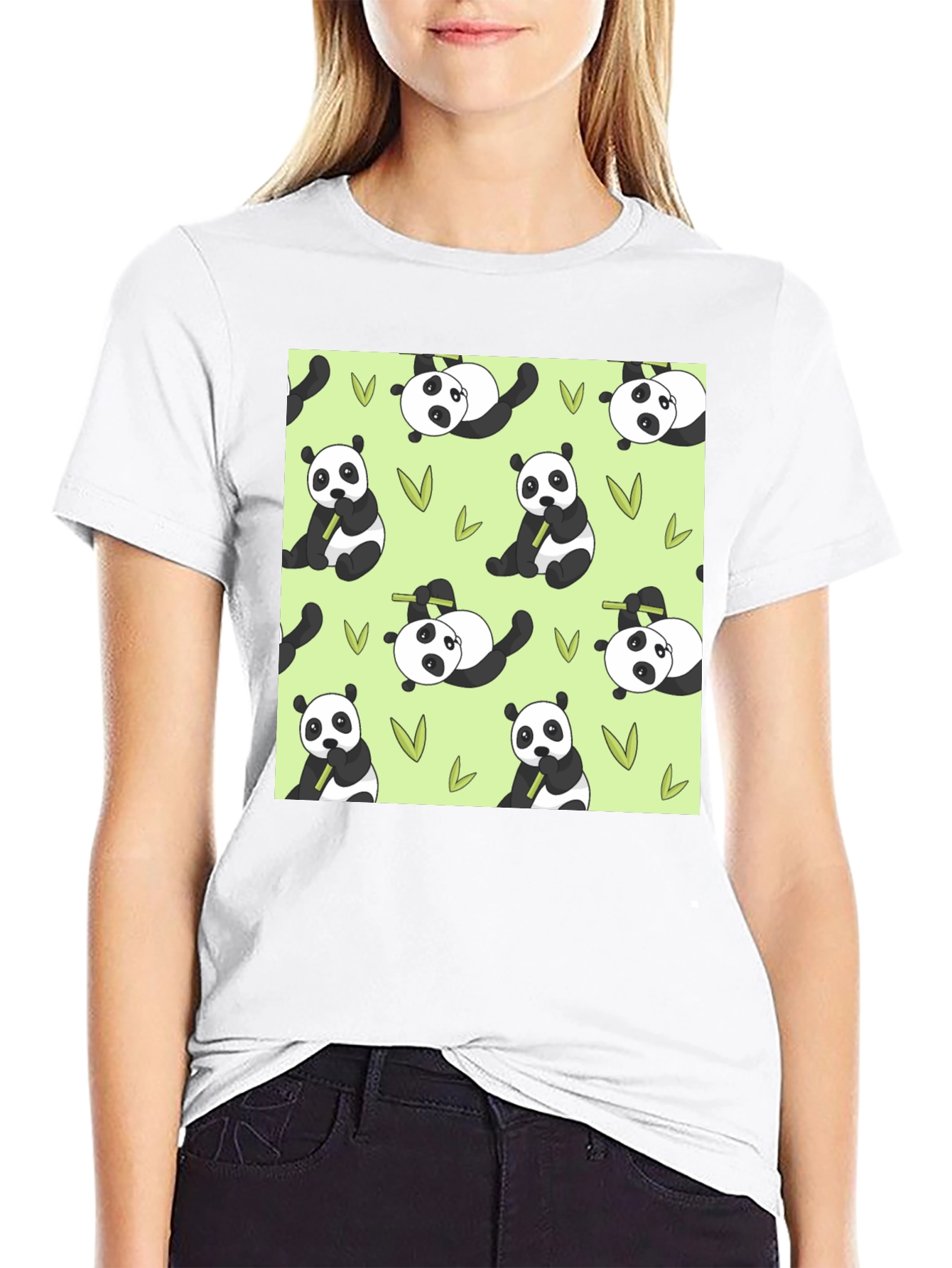 Black Panda Print T-Shirt - Cute Animal Tee view 9