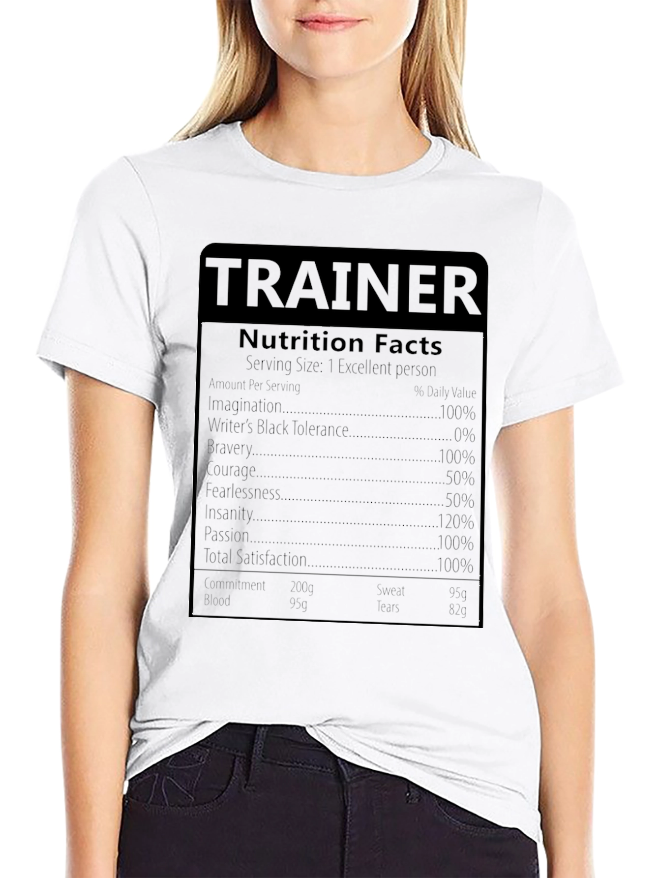 Black Trainer Nutrition Facts Black T-Shirt view 9