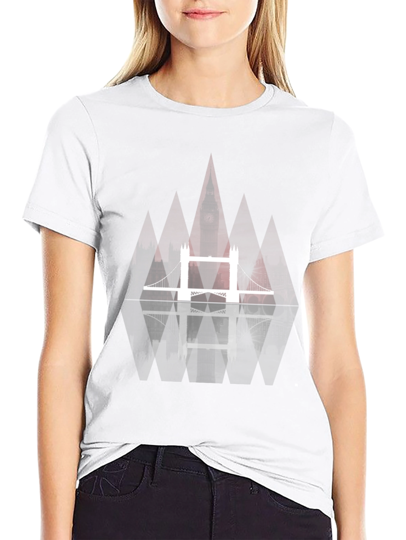 Black London Bridge Graphic Tee - Modern Design view 9