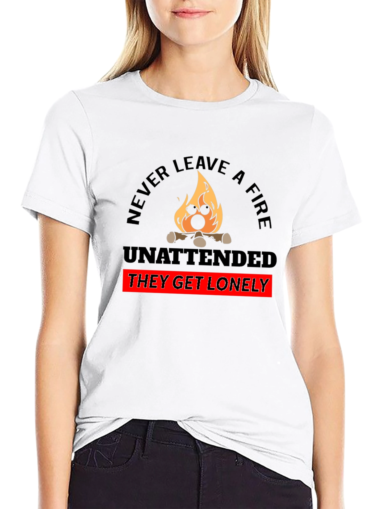 Black Never Leave a Fire Unattended Funny T-Shirt view 9
