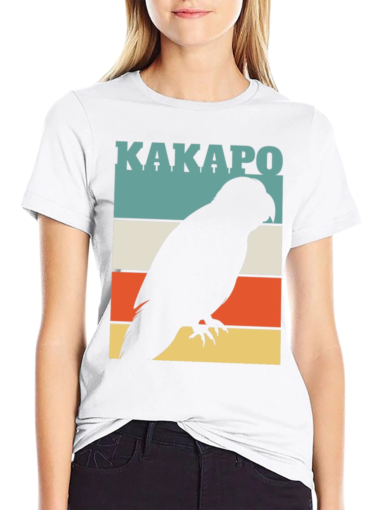 Black Kakapo Parrot Silhouette T-Shirt view 9