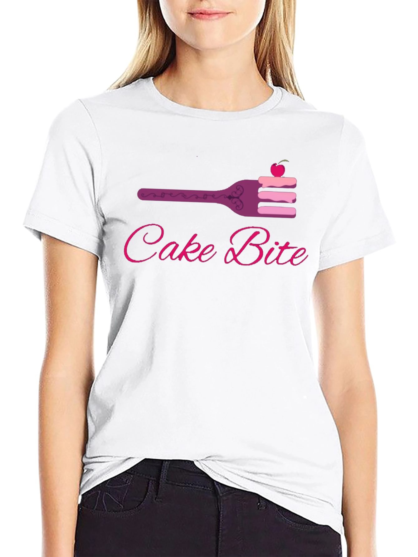 Black Cake Bite Graphic Tee - Sweet Treat Design view 9