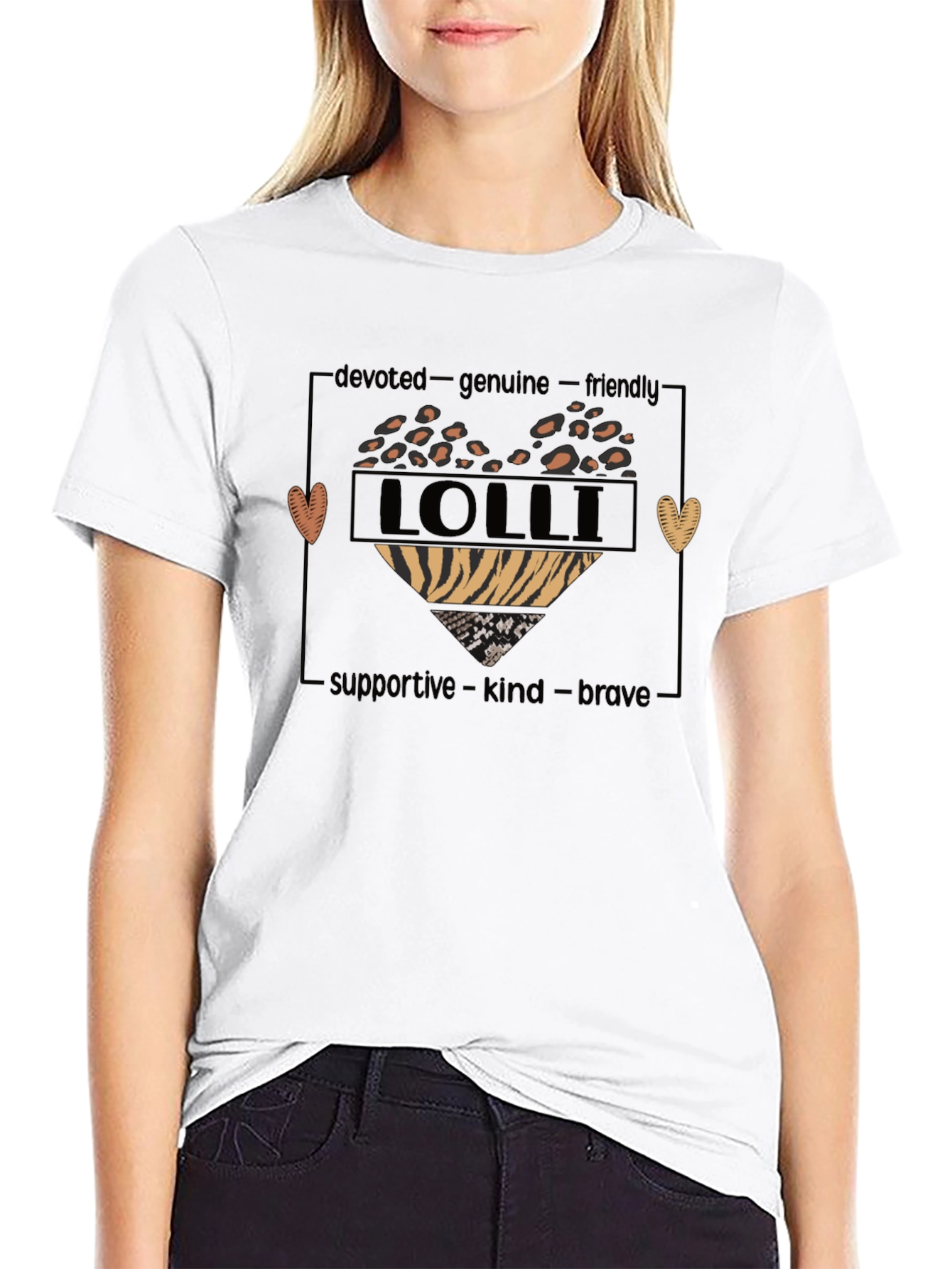 Black Lolli Heart Graphic Tee - Devoted, Genuine & Supportive view 9