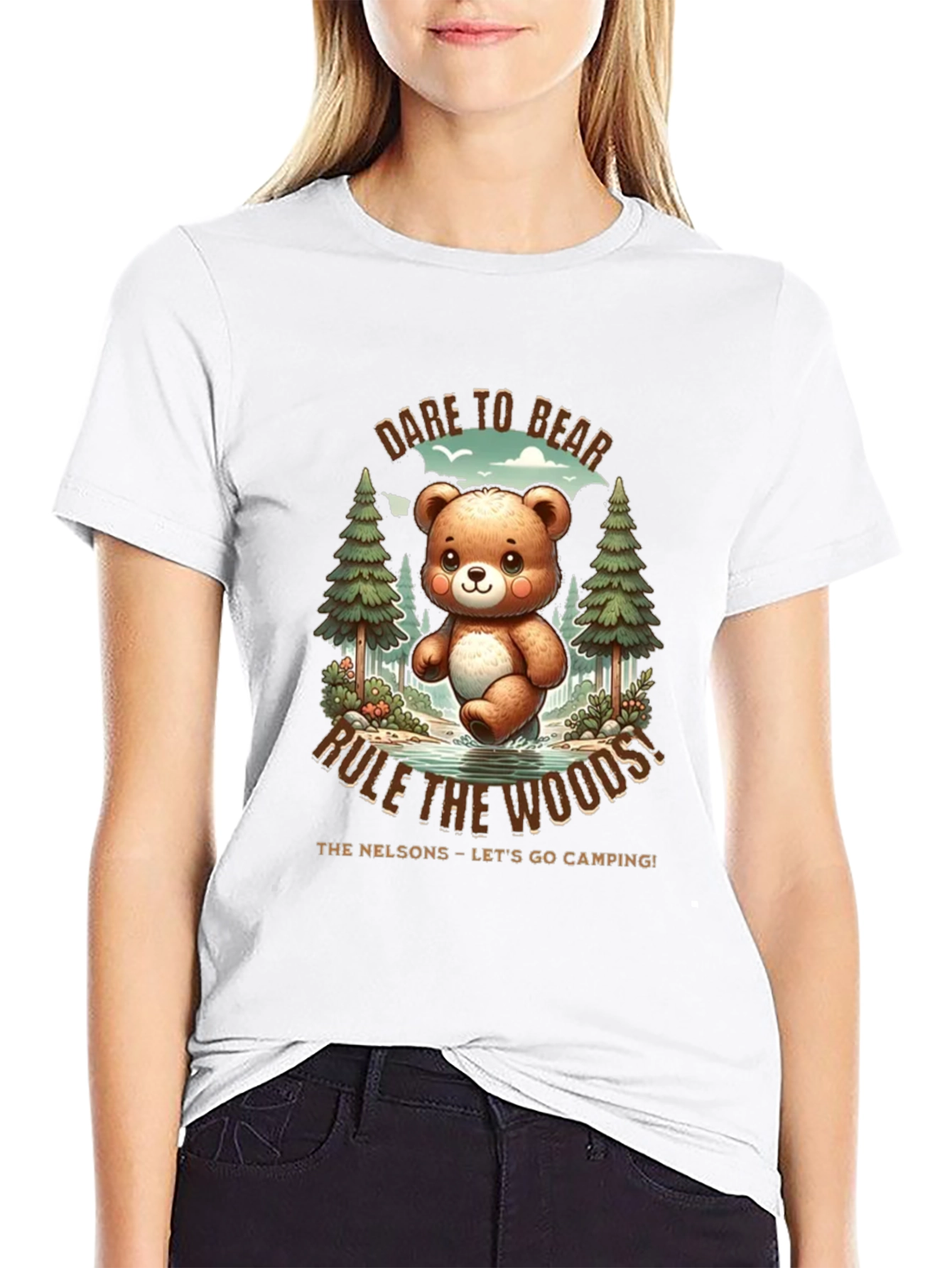 Black Dare to Bear T-Shirt - Camping Fun! view 9