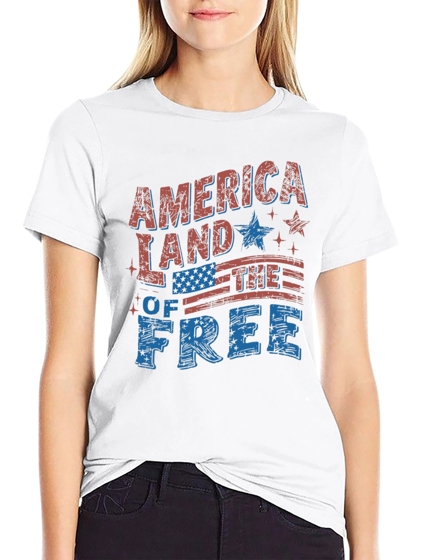 America Land of the Free Patriotic Graphic Tee - 9