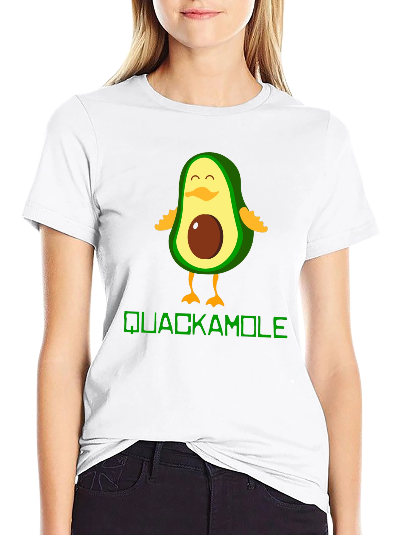 Black Quackamole Avocado Duck Graphic Tee view 9