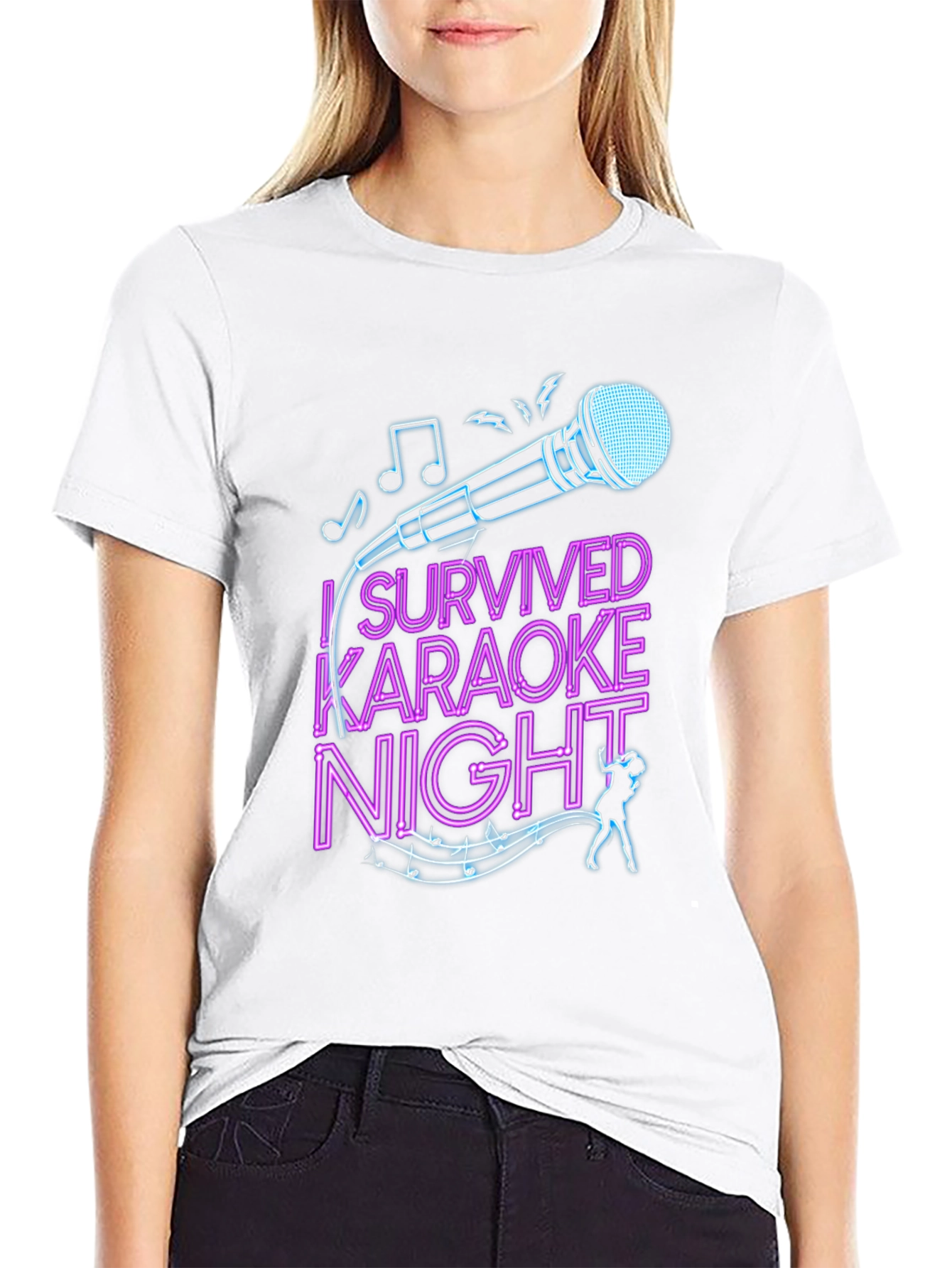 Black I Survived Karaoke Night Graphic Tee view 9