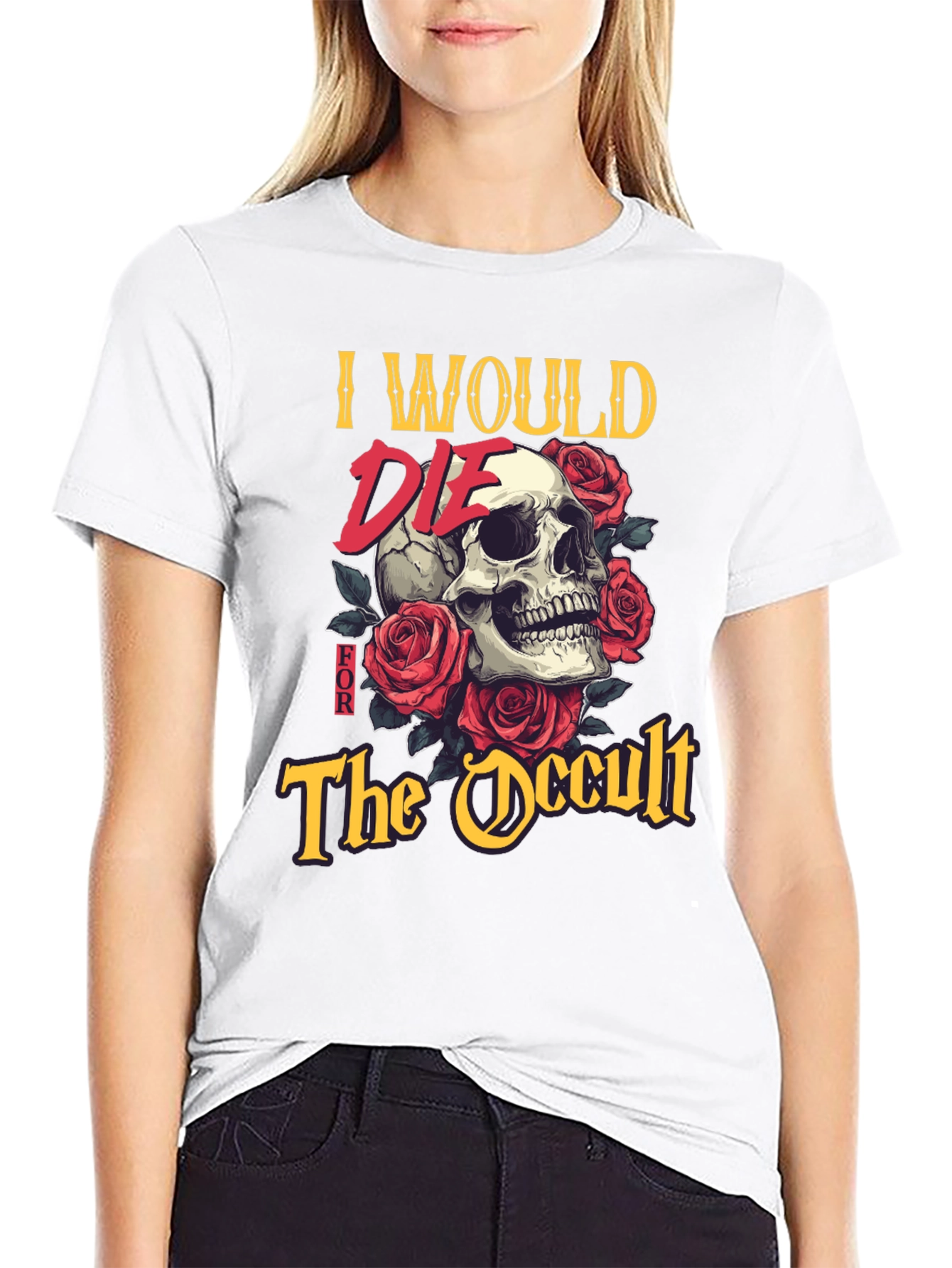 Black Occult Skull Graphic Tee - Death Positive Fashion view 9