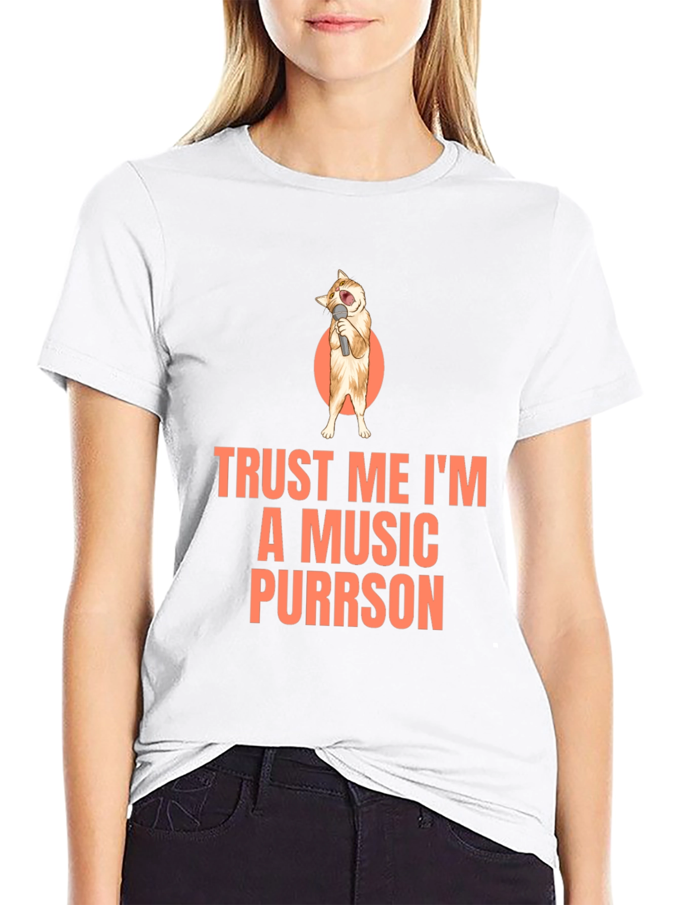 Black Trust Me I'm A Music Purrson T-Shirt view 9
