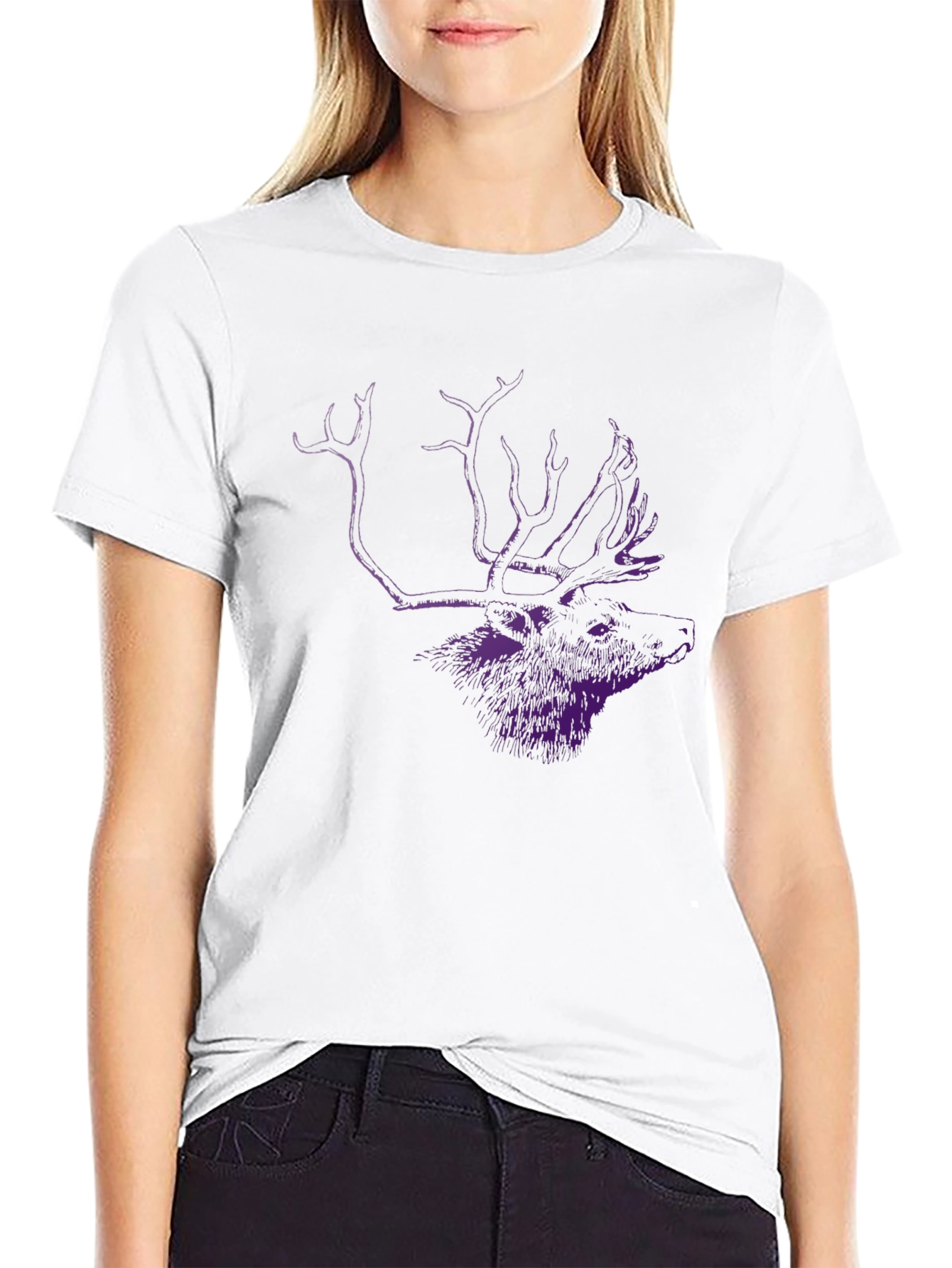 Black Black Deer Graphic Tee - Casual Style view 9