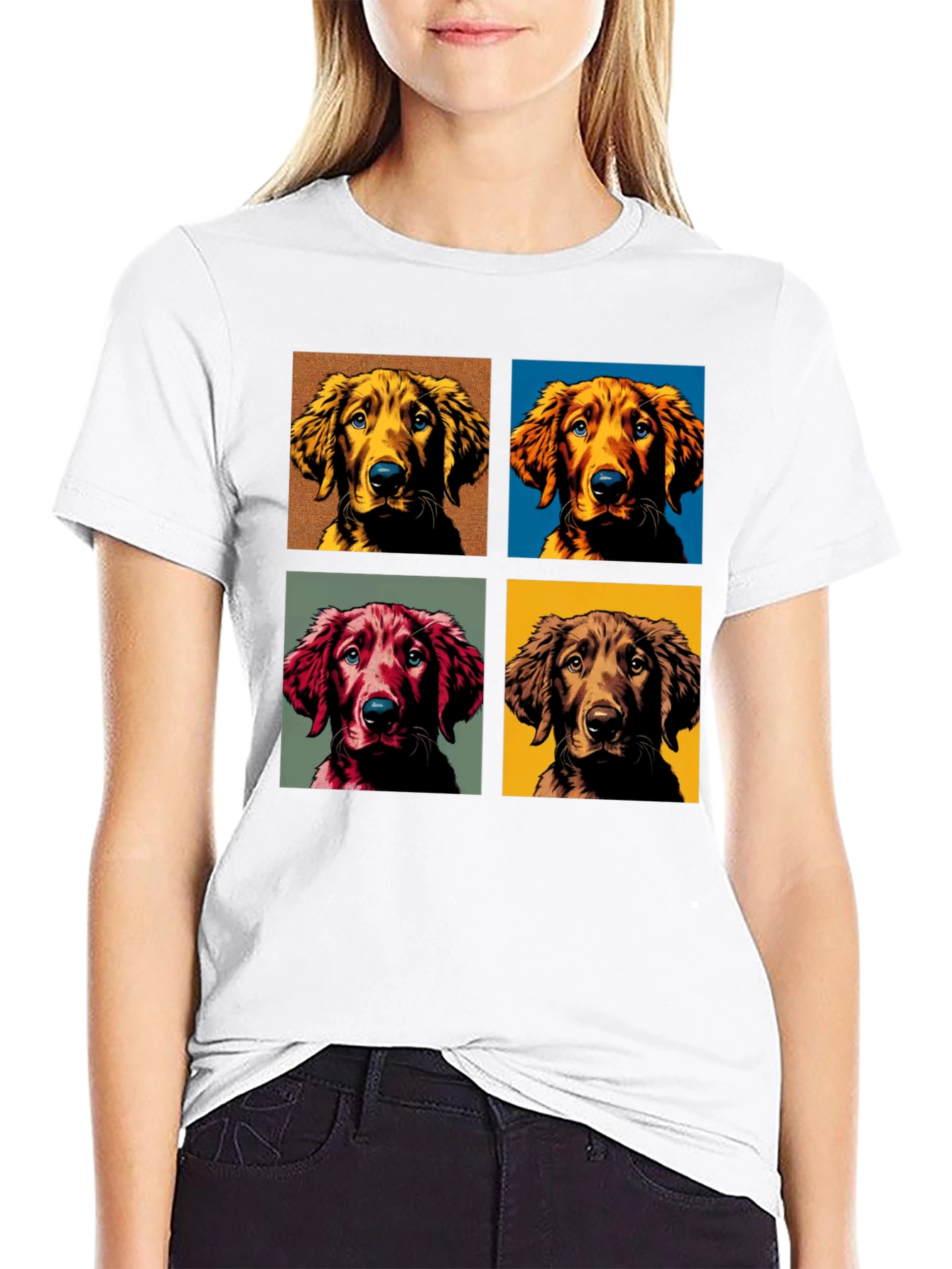 Black Dog Portrait Black T-Shirt view 9