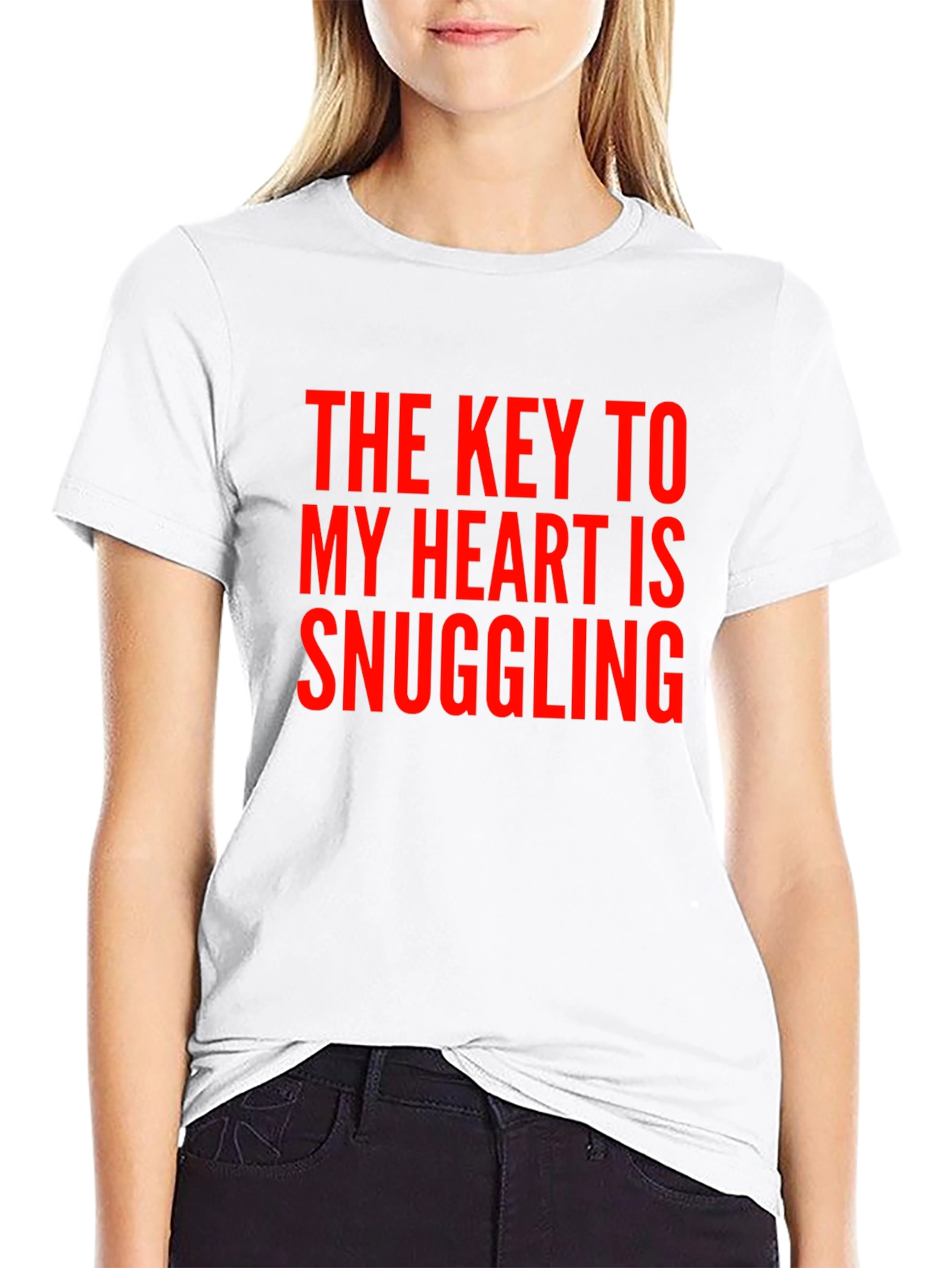 Black Snuggling Heart T-Shirt - Black view 9
